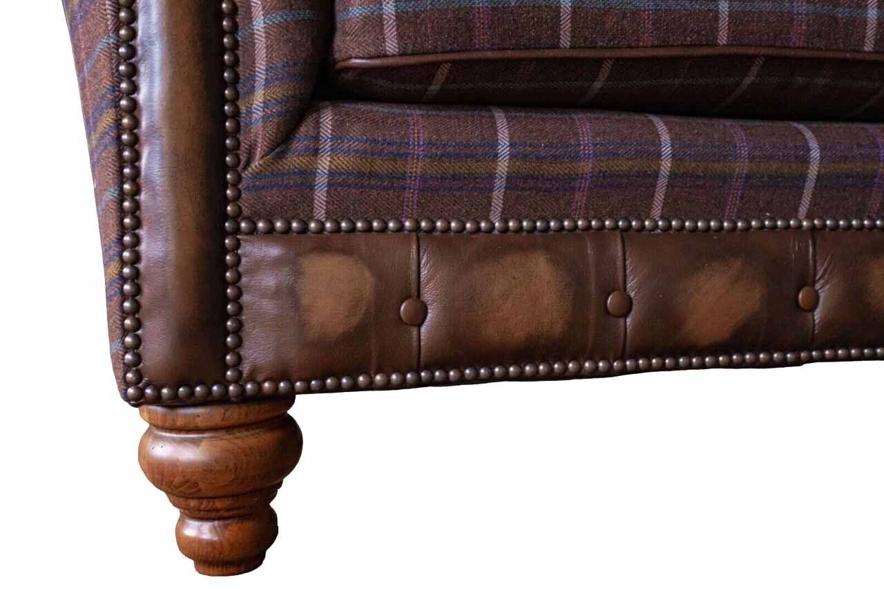 Europe Made JVmoebel Textil Couch in Polster 1 Brauner Sessel, Sitzer Sessel Stoff Chesterfield Sitz