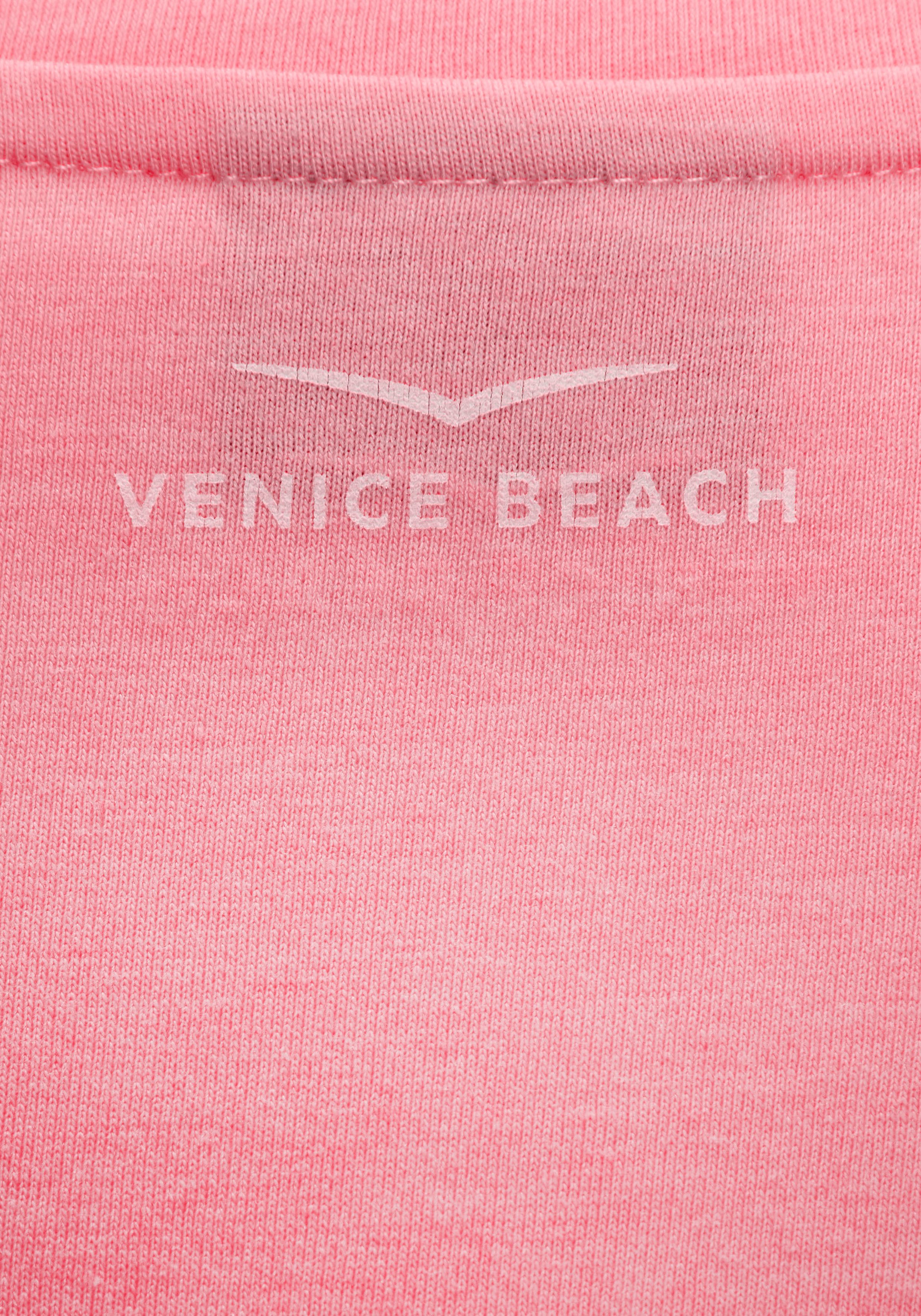 Venice Beach Kurzarmshirt mit Frontdruck, T-Shirt aus Baumwollmischung, Basic, casual