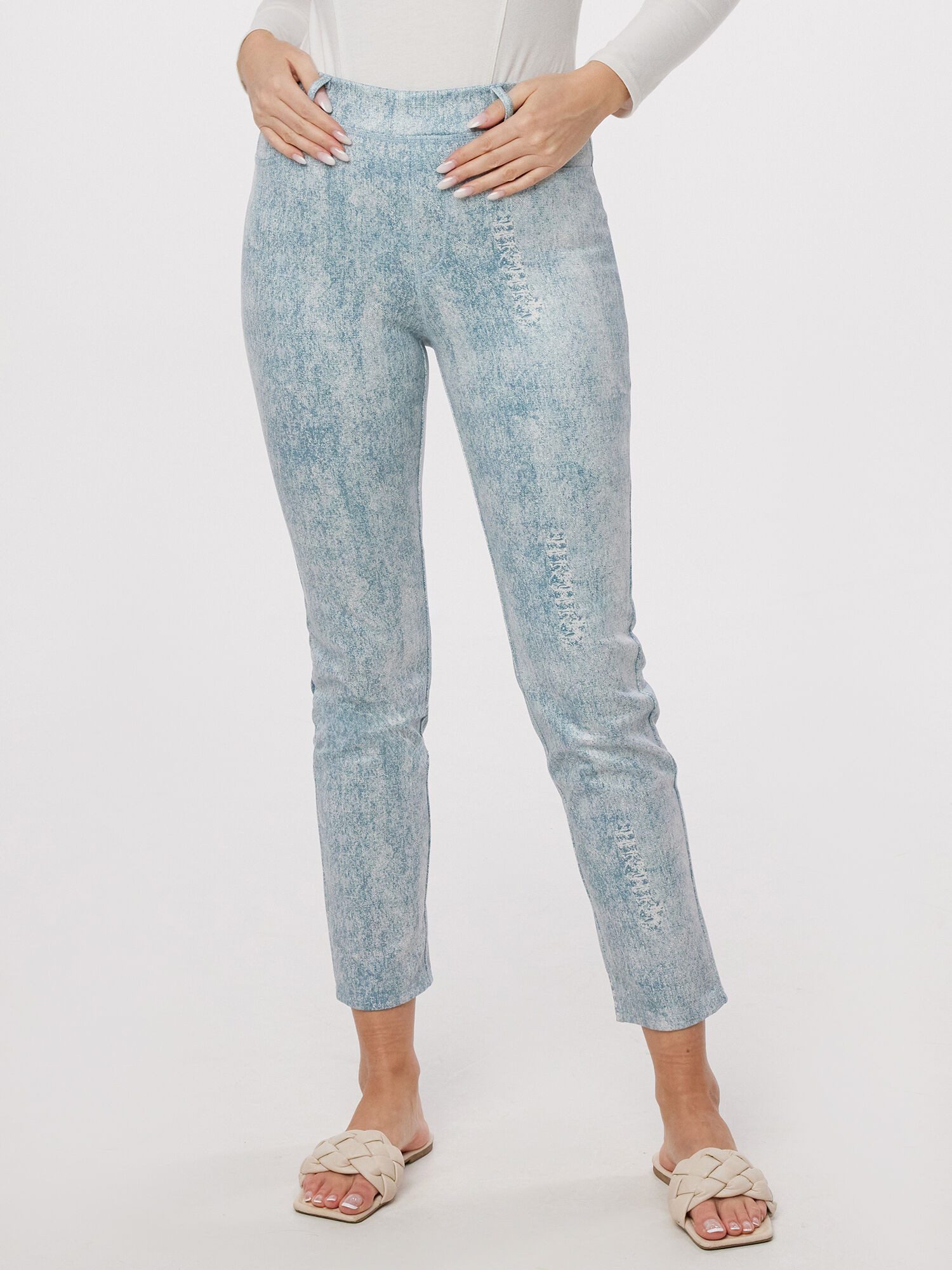 MONACO blue Lederimitathose Schlupfhose Körpernah in günstig online kaufen