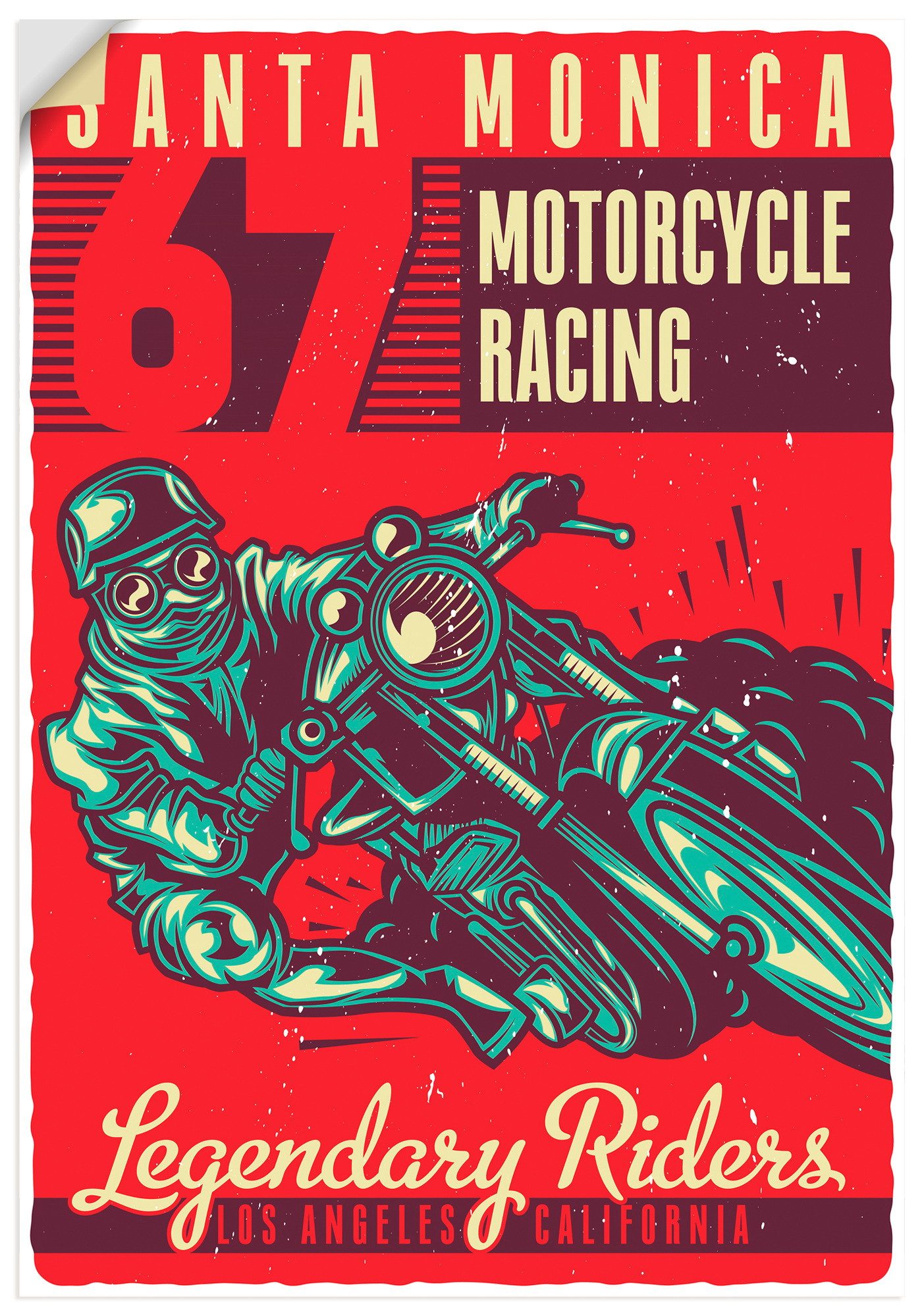Artland Wandbild Motorrad Santa Monica, (1 St), als Alubild, Leinwandbild, Poster, Wandaufkleber in verschied. Größen