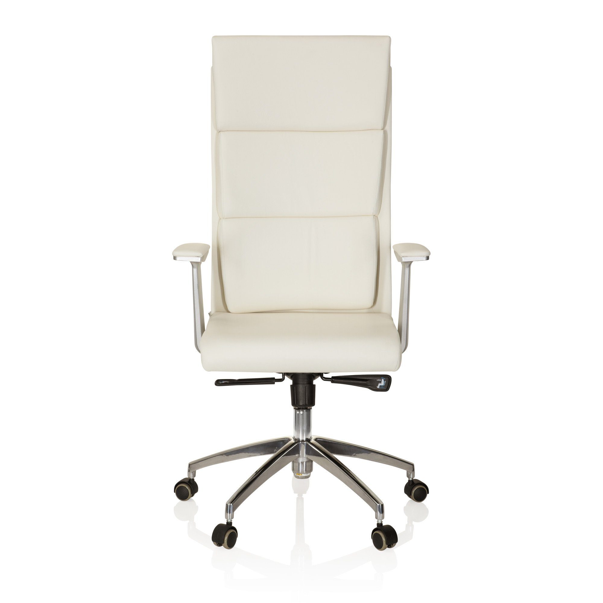 hjh OFFICE Drehstuhl Luxus Chefsessel MONZA 20 Leder mit Armlehnen (1 St), Bürostuhl ergonomisch Cremeweiß