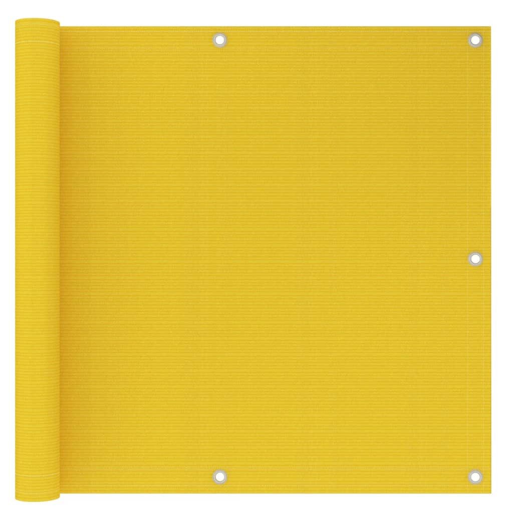 vidaXL Seitenmarkise 90 x 500 cm Balkon-Sichtschutz Gelb 90x500 cm HDPE