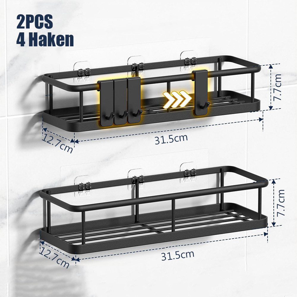 NUODWELL Duschablage Duschablage ohne Bohren, 2 Stück Badezimmer Organizer günstig online kaufen