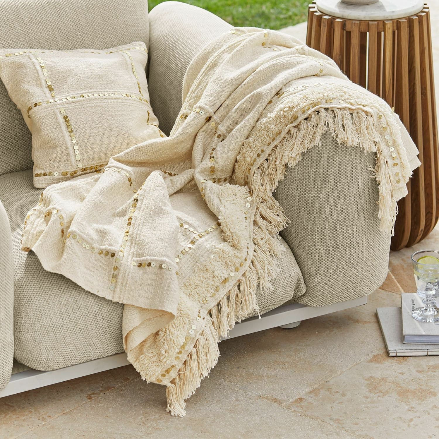 Mirabeau Tagesdecke Plaid Rousseline creme günstig online kaufen