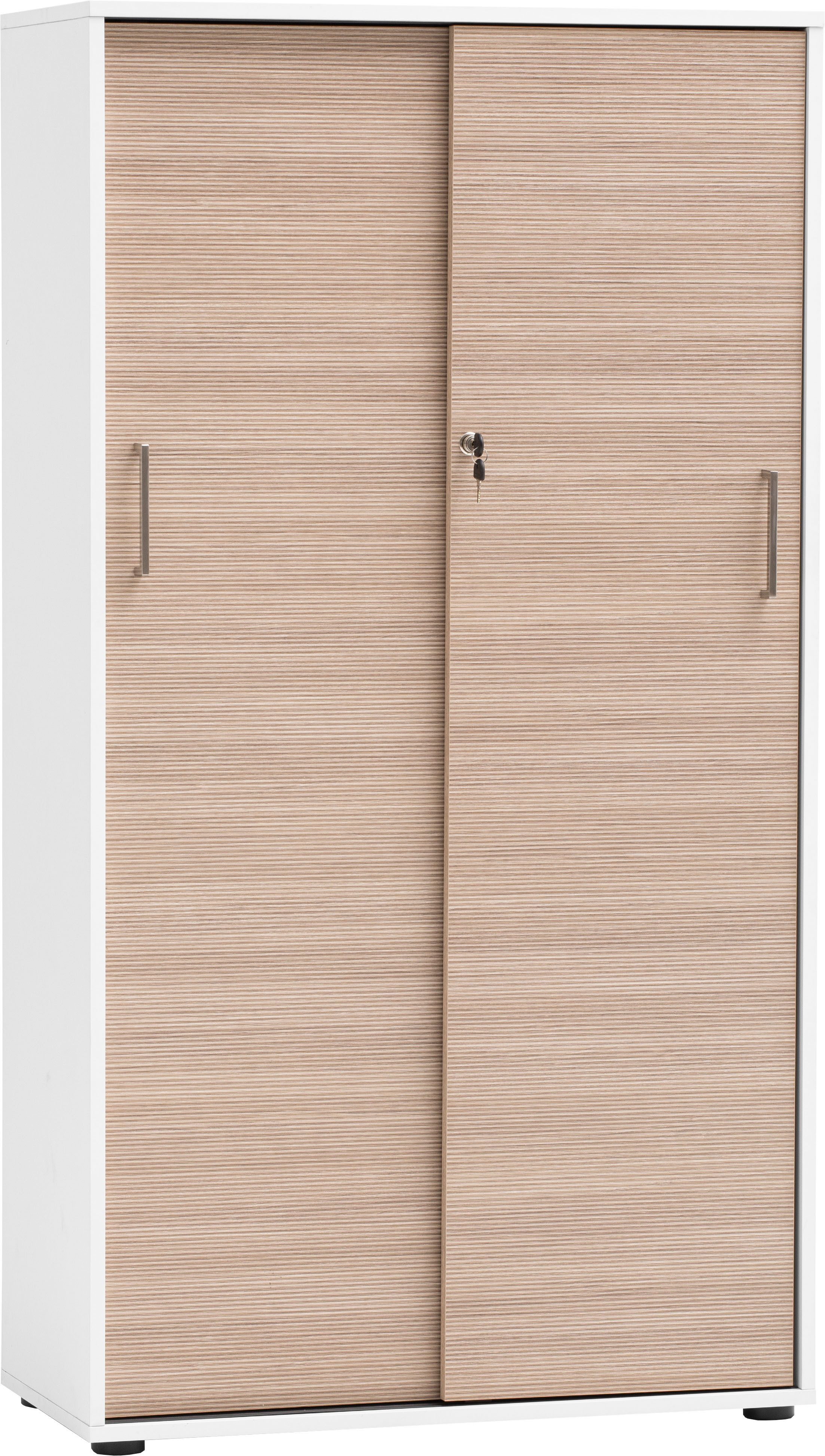 Schildmeyer Schiebetürenschrank METZ, Aktenschrank abschließbar, Höhe 150 cm, MADE IN GERMANY (1-St) Fronten in Canello, MADE IN GERMANY