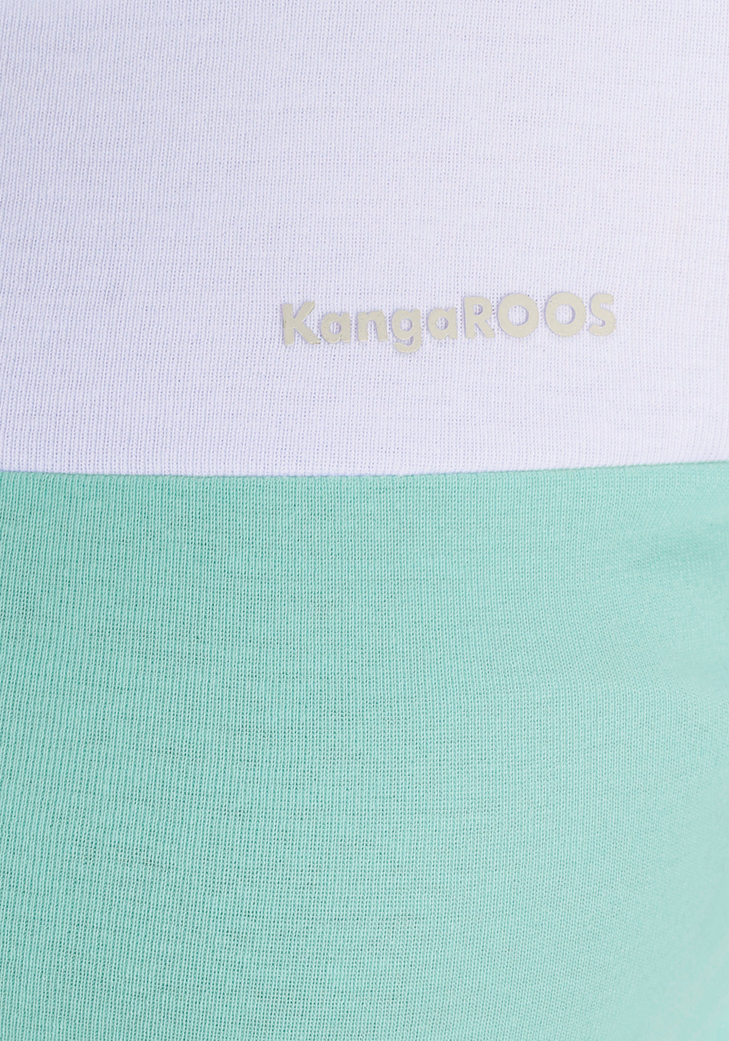 KangaROOS Longsleeve mit Langarm, figurbetonte Passform, Colourblocking-Optik