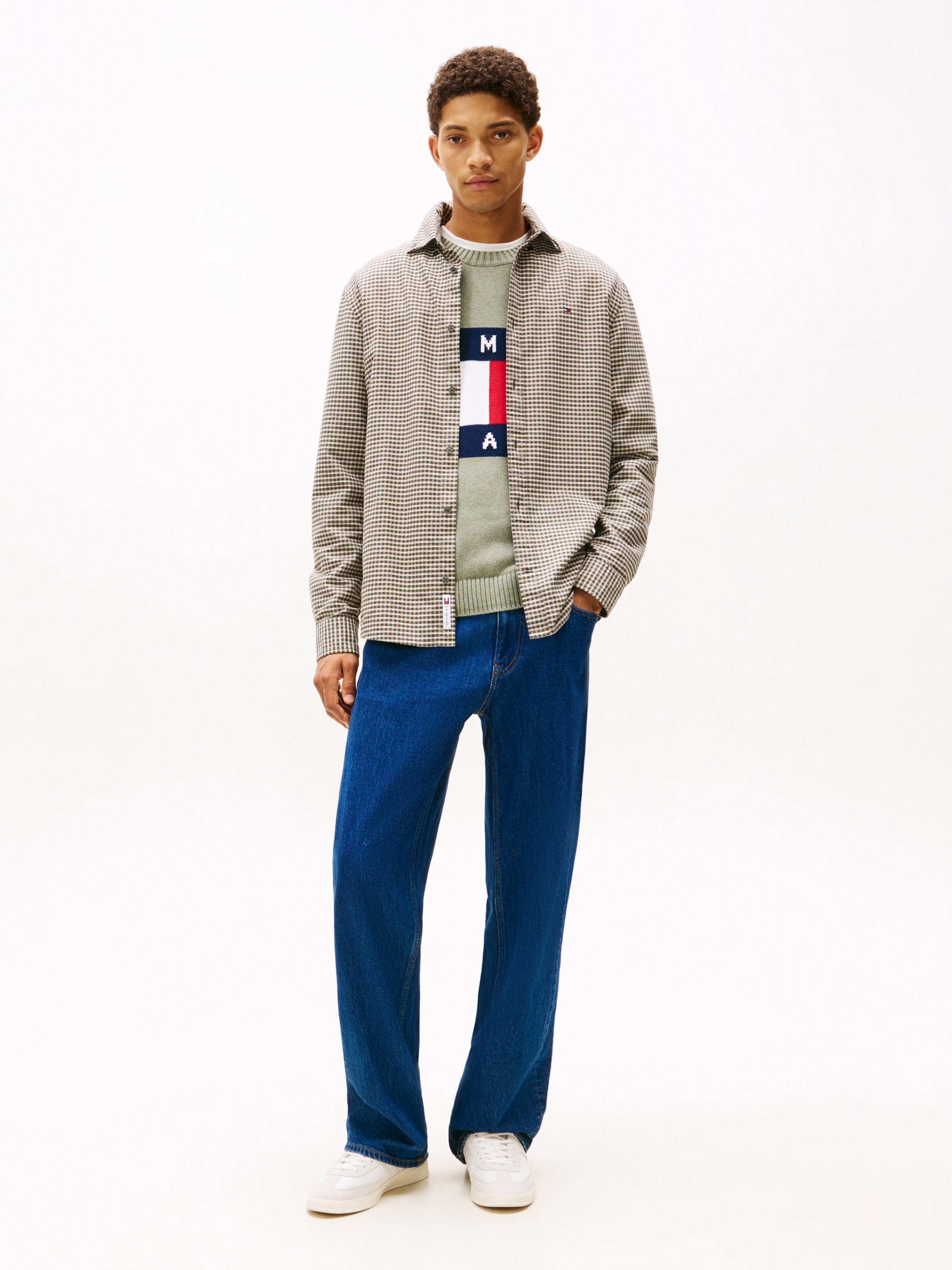 Tommy Jeans Langarmhemd TJM OXFORD CHECK regular fit, Karohemd, Button-down-Kragen