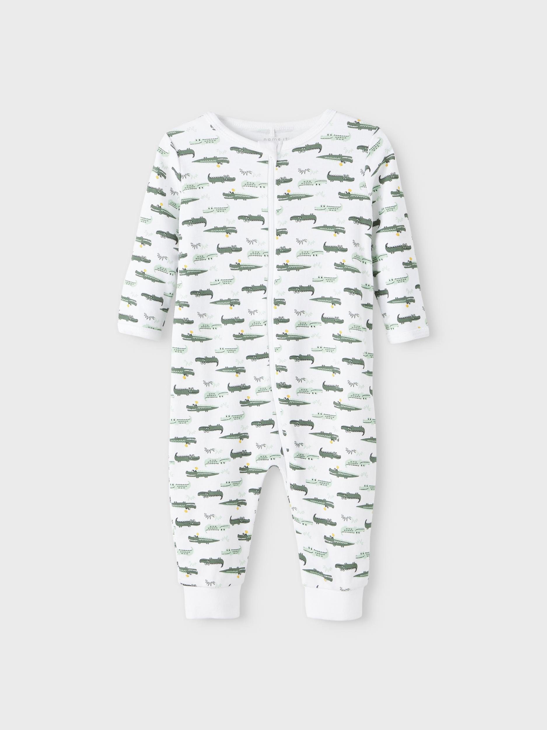 Name It Schlafoverall NBMNIGHTSUIT 2P ZIP CROCODILE AGAVE