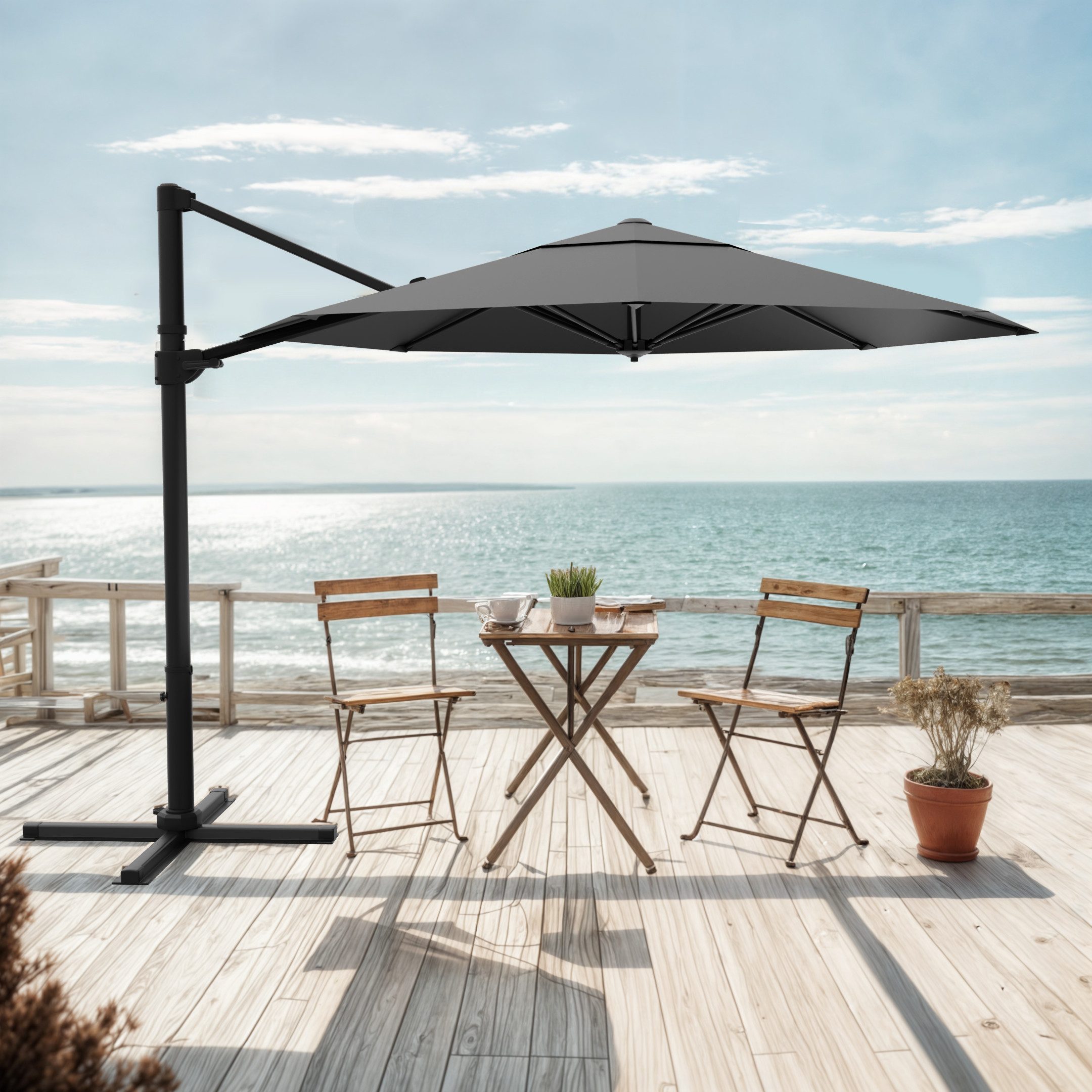 HOMALL Sonnenschirm Sonnenschirm mit Ständer, 360 günstig online kaufen
