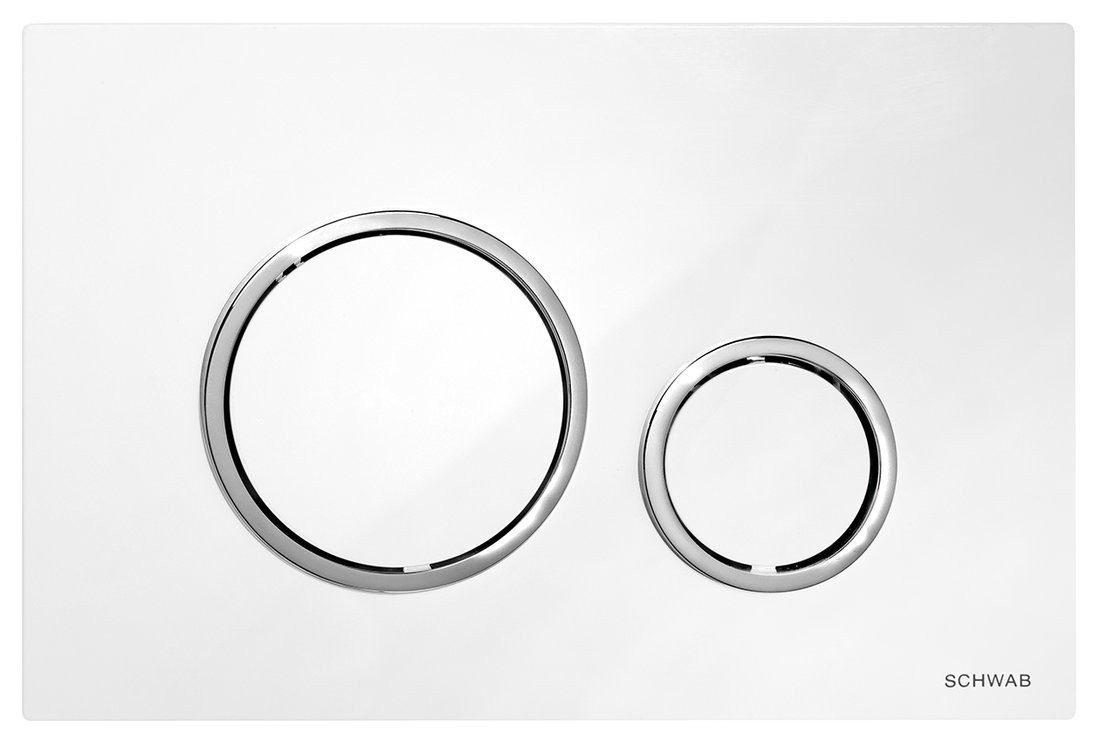 Schwab Betätigungsplatte VELA Betätigungsplatte, 247x165 mm, weiß/Chrom, Schwab-P47-0201-0250