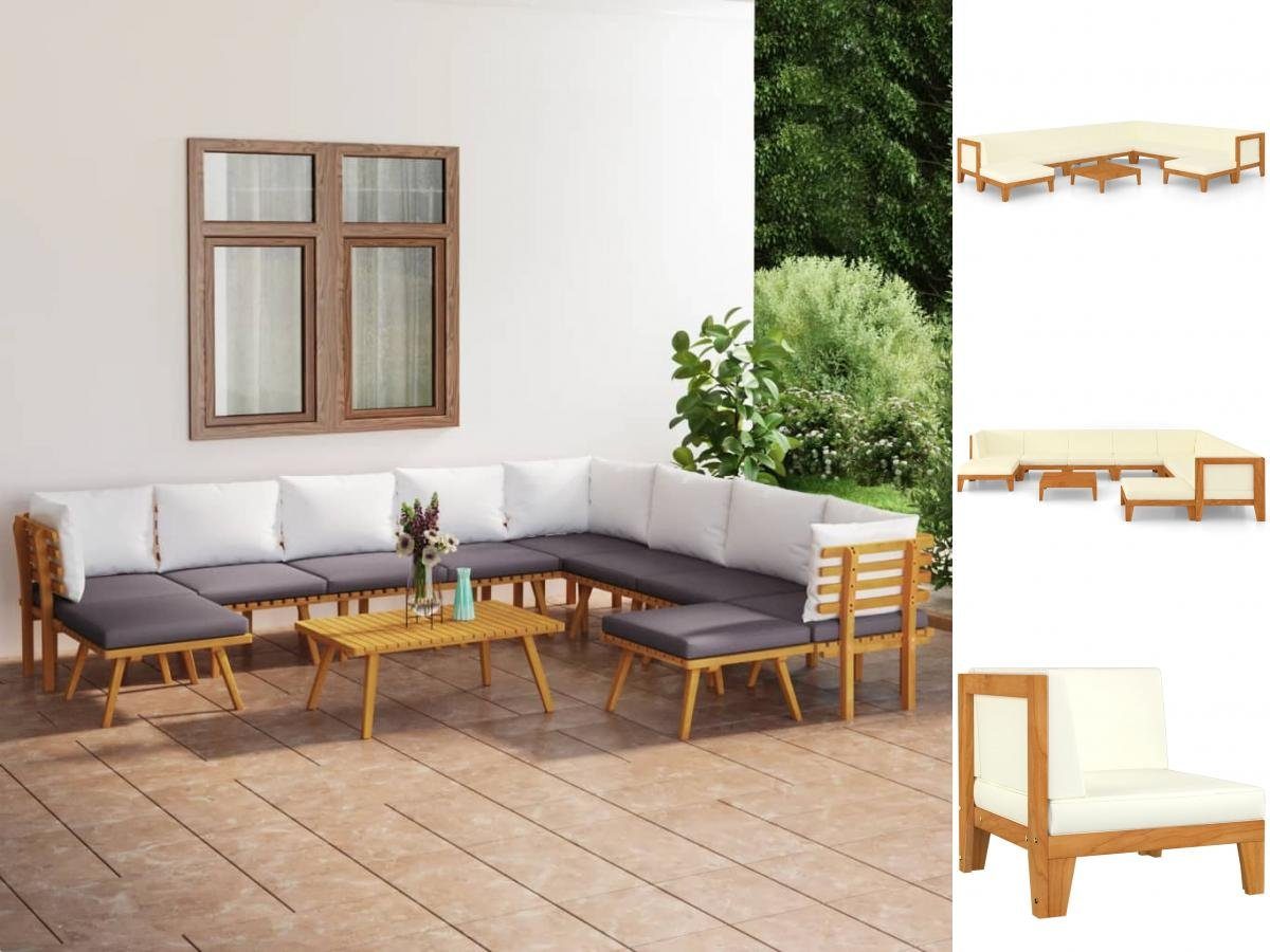 vidaXL Garten-Essgruppe »11-tlg Garten-Lounge-Set mit Kissen Massivholz  Akazie Holz Sitzgruppe Set« online kaufen | OTTO