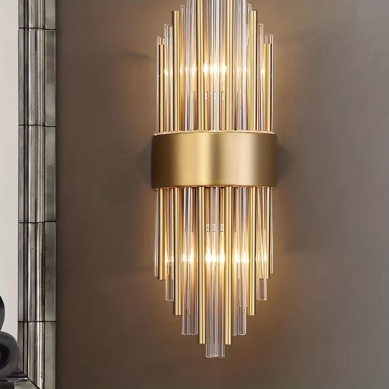 JDONG LED Wandleuchte Moderne Goldene Kristall günstig online kaufen