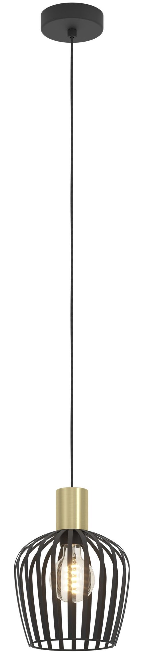 EGLO Hängeleuchte EMPOLI Pendellampe - Stahl - E27 - 1X40W - IP20, ohne Leuchtmittel, Hängelampe, Deckenlampe, Wohnzimmer, Esszimmer, H110 x Ø20 cm
