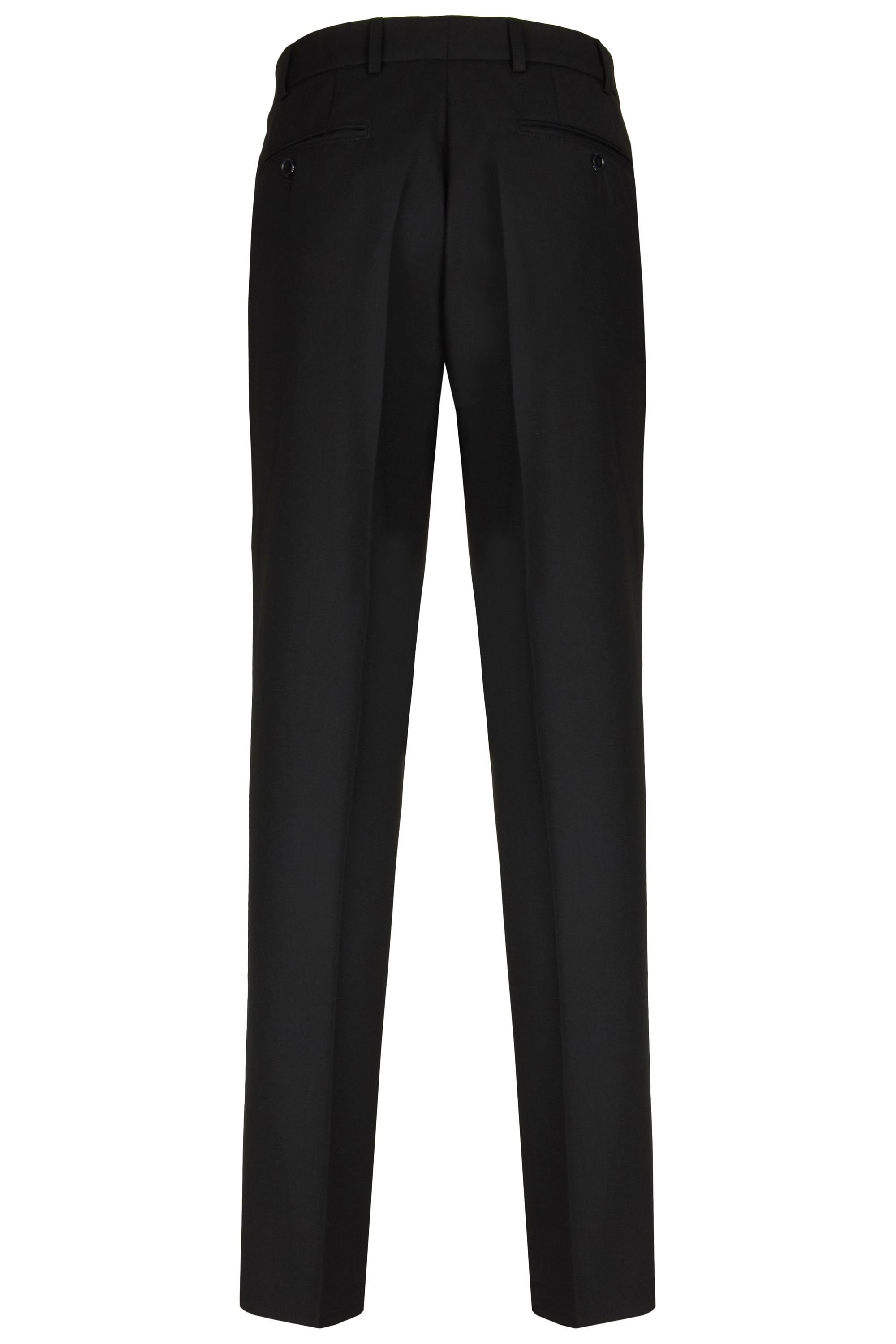 aubi: Stoffhose aubi Flat schwarz Businesshose Modell Front Herren Anzughose 26 Perfect (50) Fit