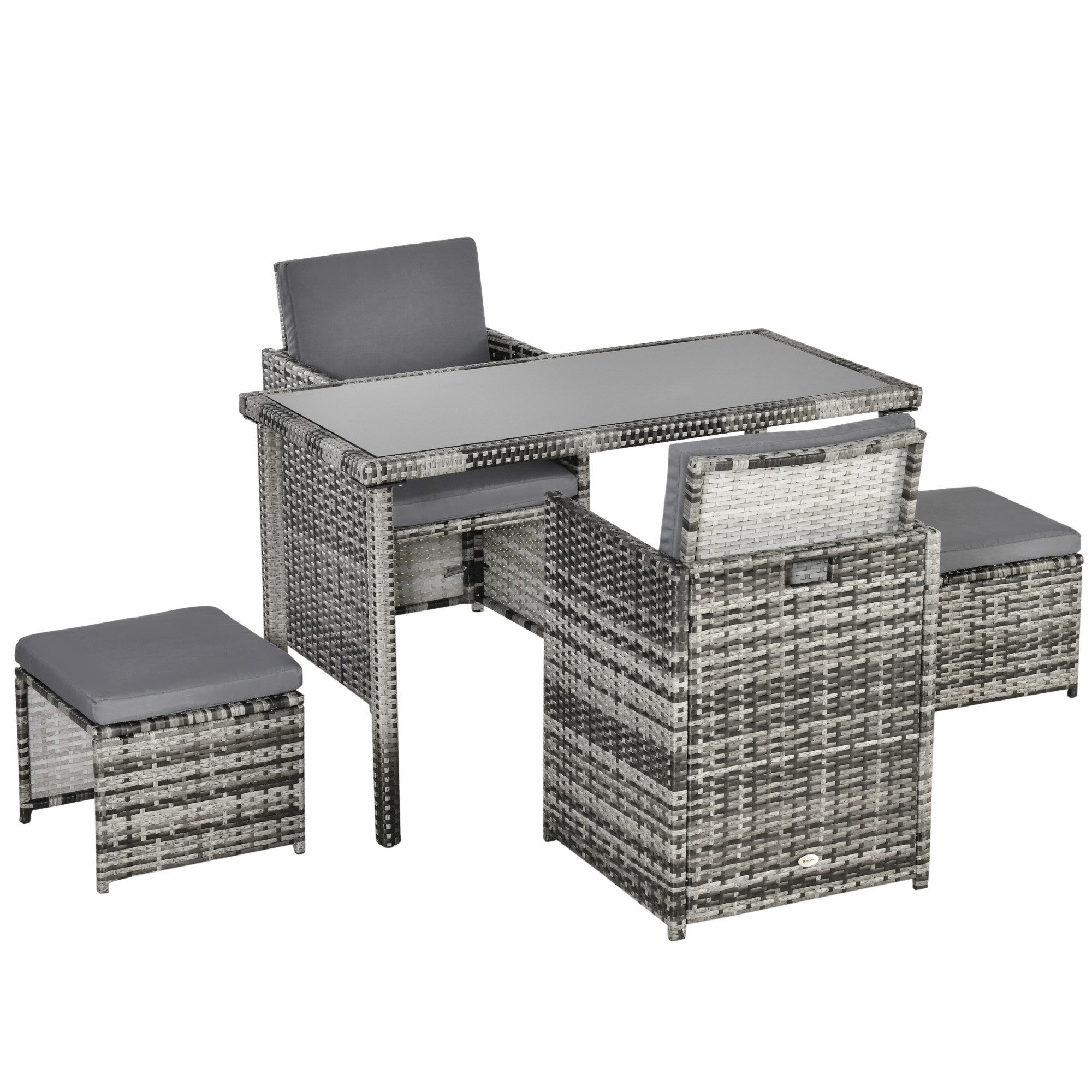 Outsunny Sitzgruppe Sitzgruppe aus Polyrattan geflecht