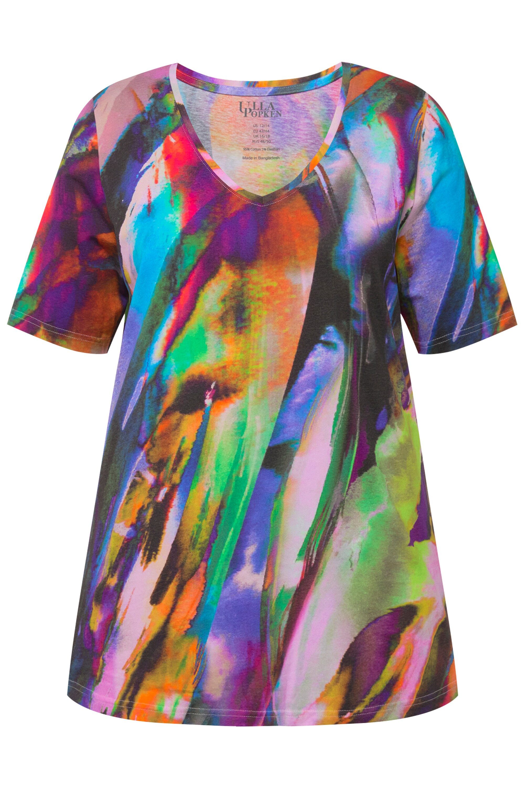 Ulla Popken Longshirt Longshirt farbiger Druck günstig online kaufen