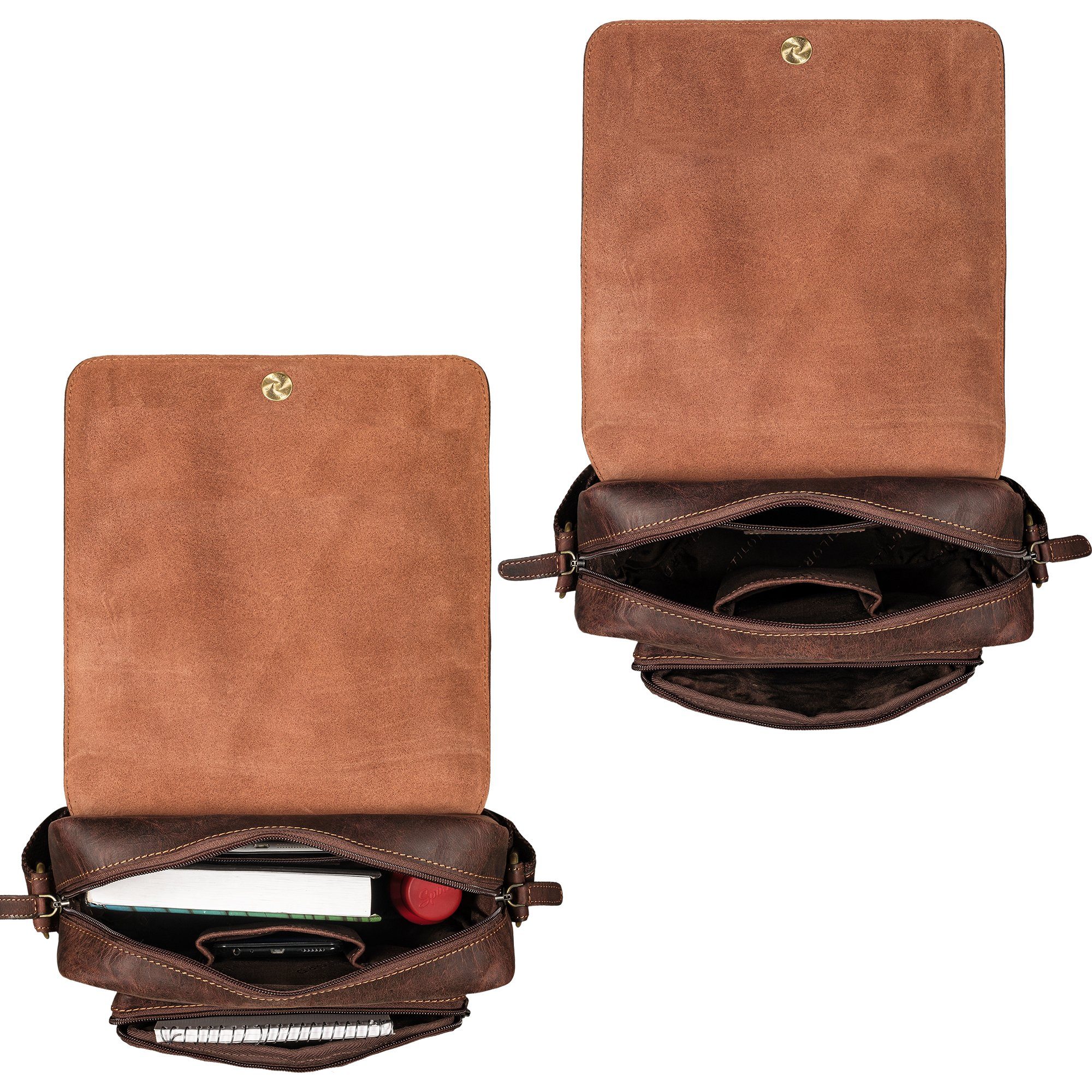 STILORD Schultertasche "Ragnar" Kleine Umhängetasche Herren Leder – Bild 3 von 5