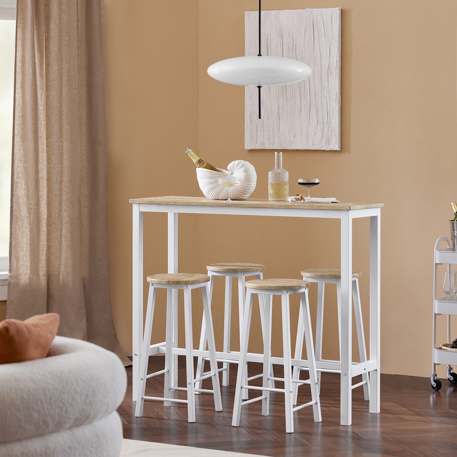 SoBuy Bartisch OGT22, Küchentisch Set, Esstisch mit 4 Stühlen platzsparend, günstig online kaufen