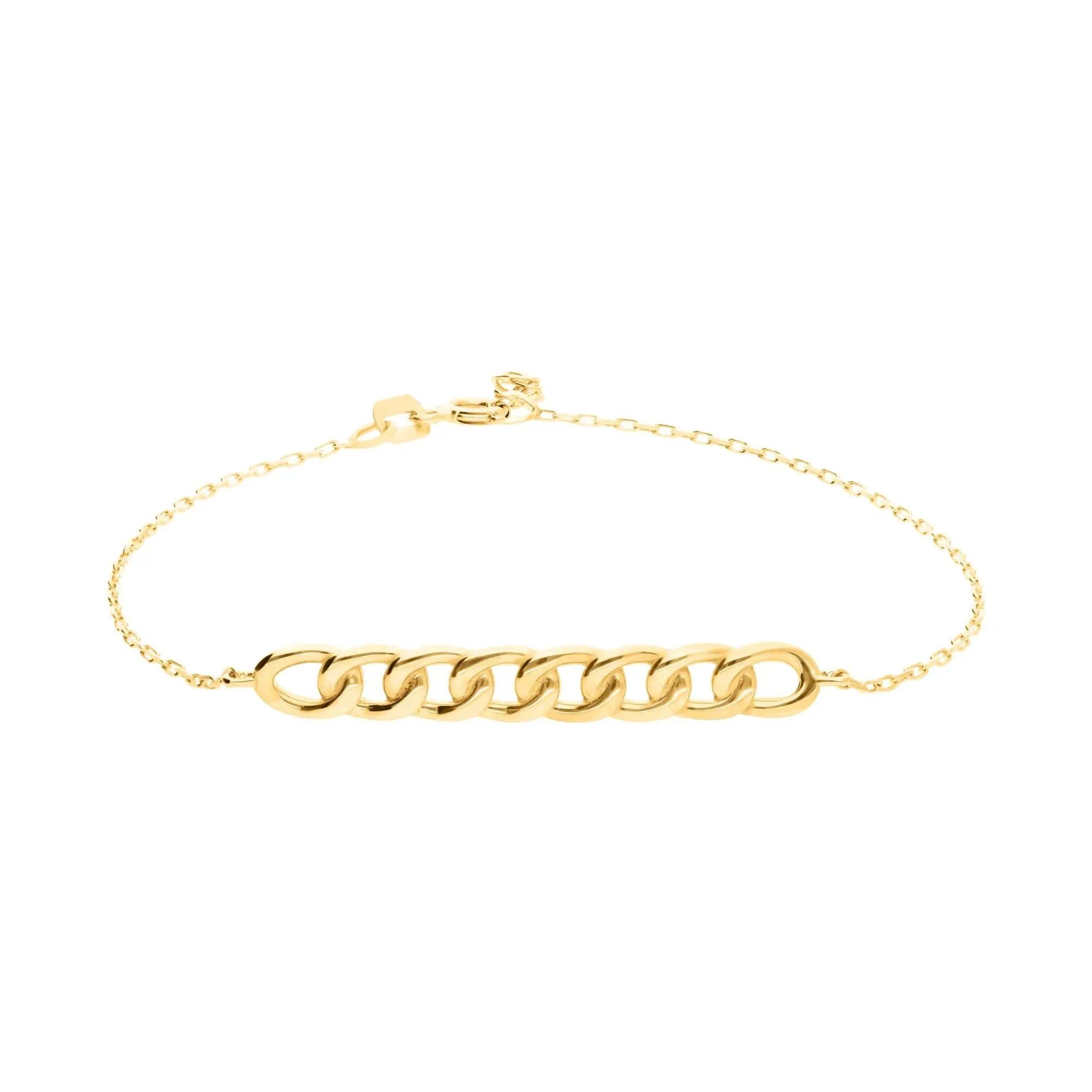 Suzan Gold Charm-Armband 375er Gold Armband mit Panzerkettenmuster & ideales Geschenk