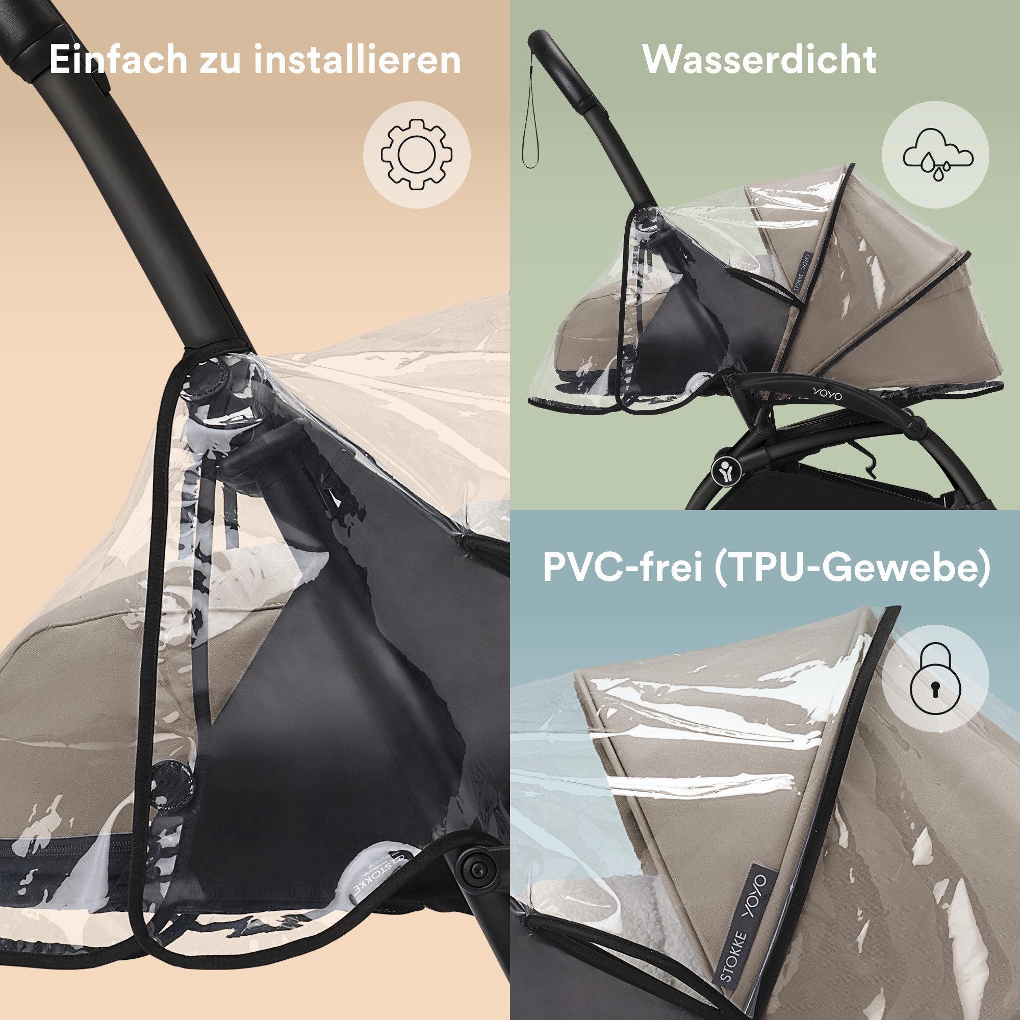 Stokke Kinderwagen-Regenschutzhülle YOYO 0+ Neugeborenen Set Regenschutz