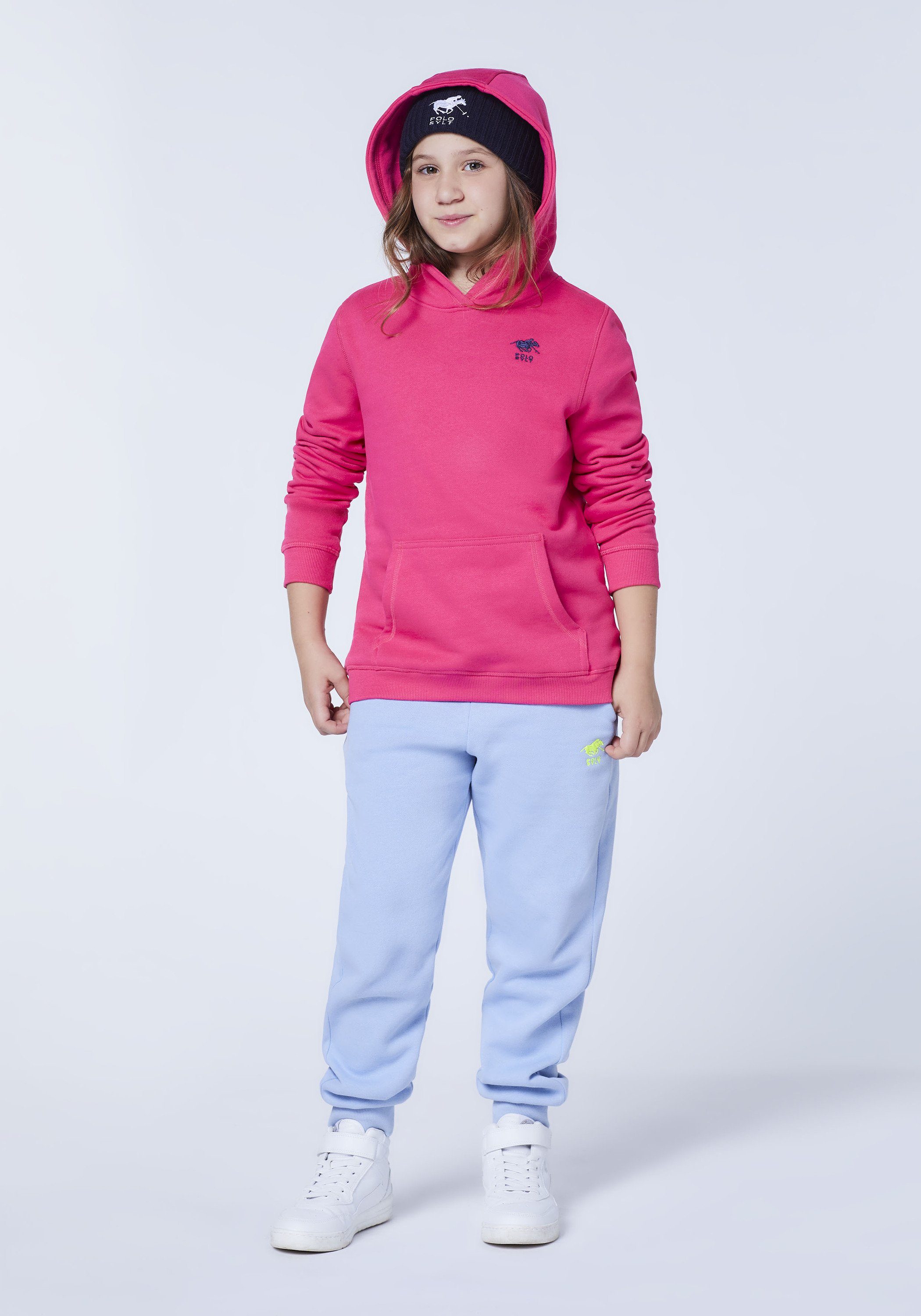 Label-Stitching Sylt mit Sweatshirt Polo 18-1754 Raspberry