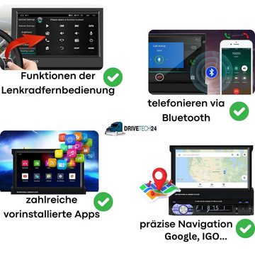 GABITECH 1 DIN 7 Zoll Android 13 Autoradio mit Bluetooth GPS Navigation USB Autoradio (FM-Bereich: FM 87,5 ~ 108 MH, Drahtlos Carplay, 2GB RAM 32GB ROM)