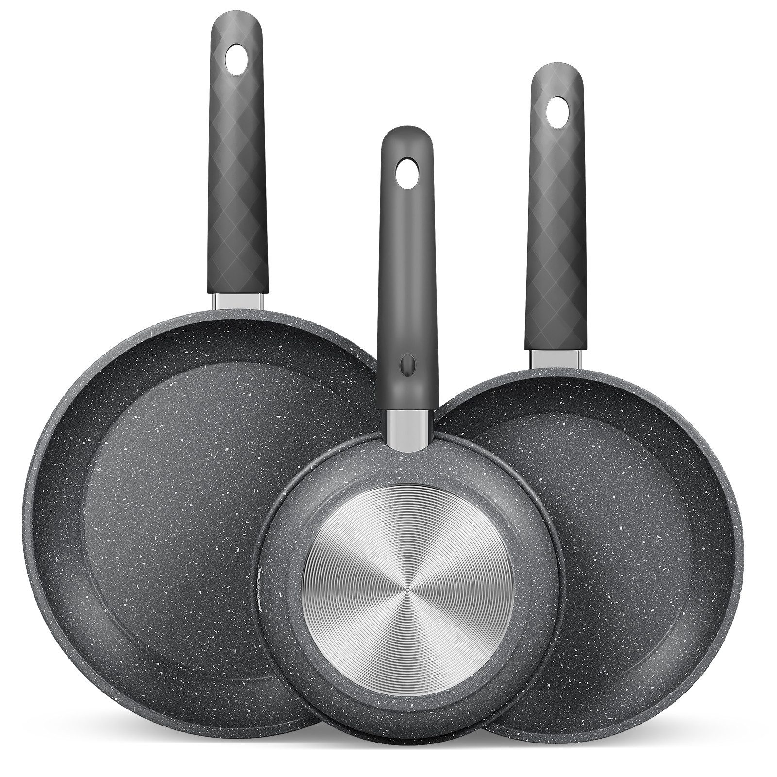 HOMELUX Pfannen-Set Pfanne Ø28 cm Bratpfanne Antihaftbeschichtung Pfanne Induktion, kaltgewalztem Stahl, Indukion