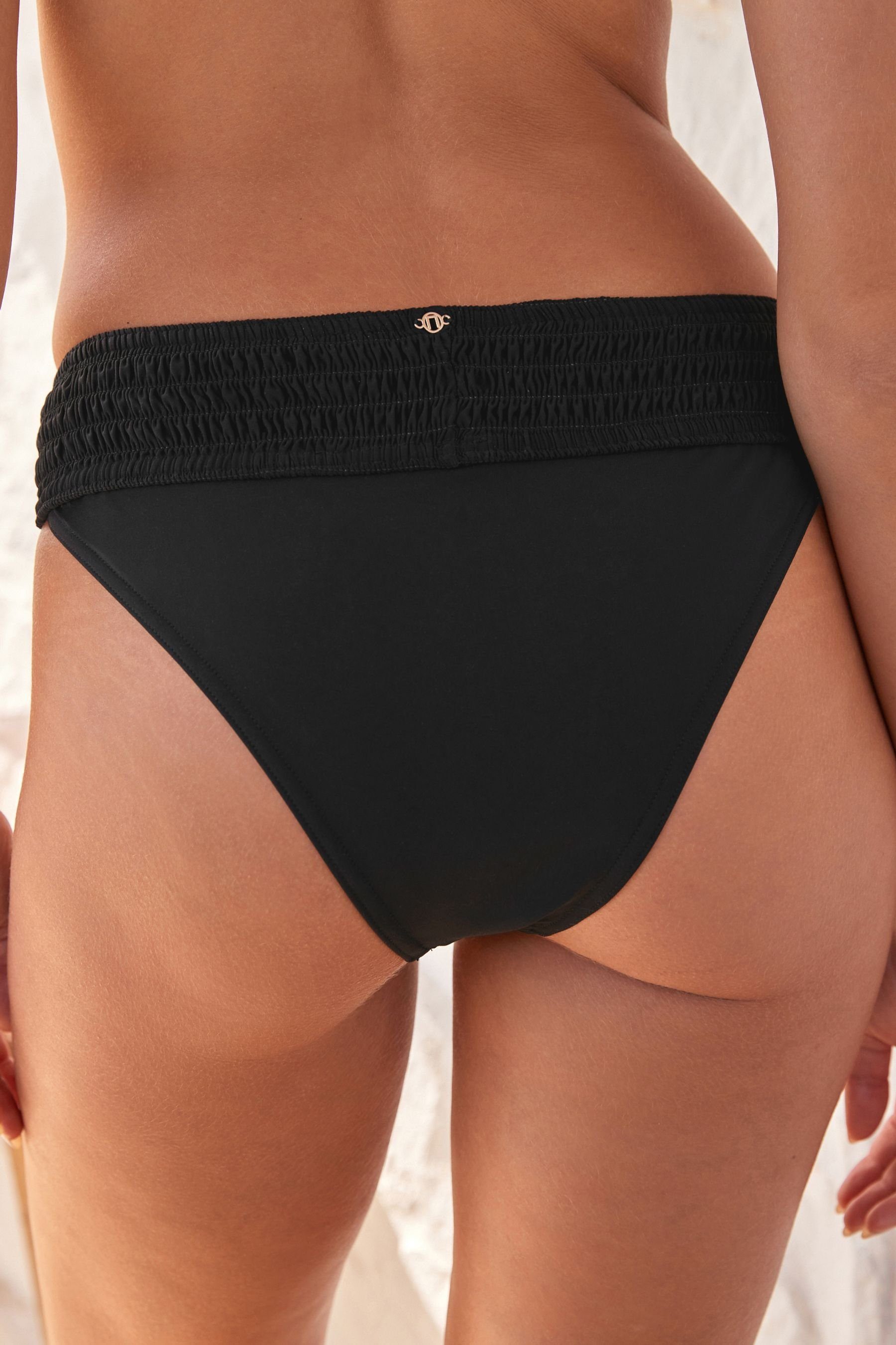 Next Bikini-Hose Gesmokte Bikinihose mit hohem günstig online kaufen