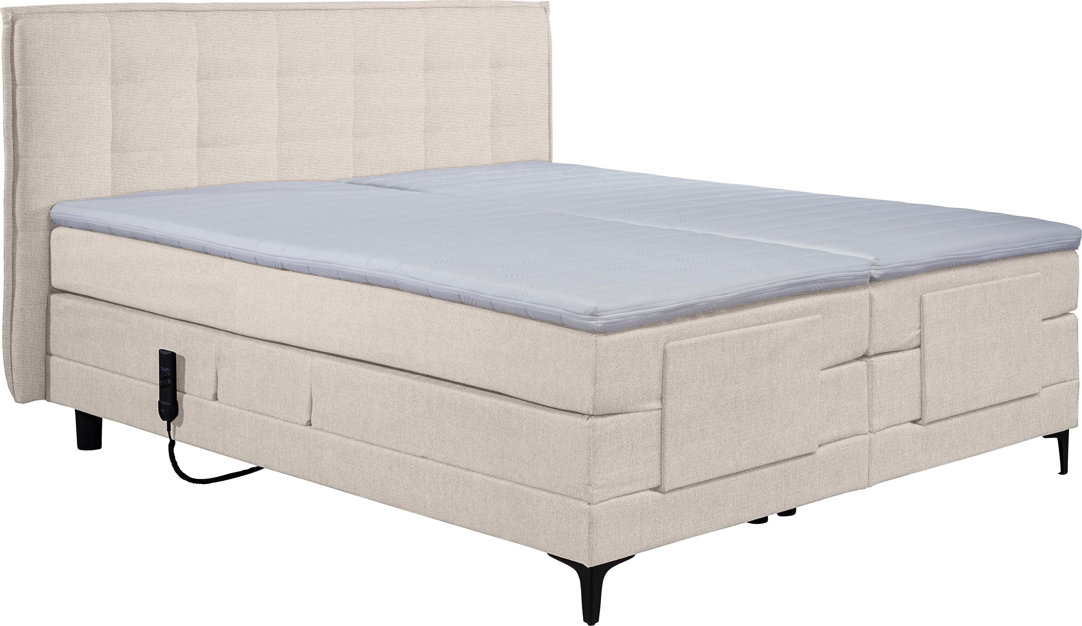 und alina 180x200cm, Boxspringbett Matratze motorischer inklusive Topper Verstellung, Edward, mit