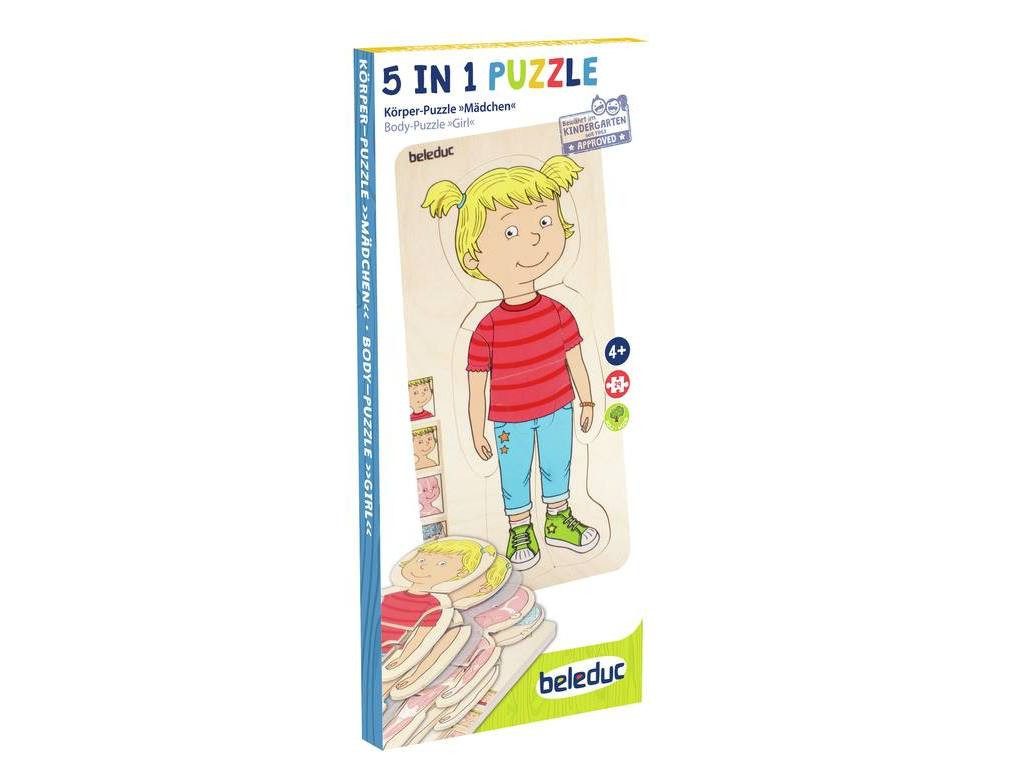 beleduc Puzzle Lagen-Puzzle "Dein Körper" Mädchen, Puzzleteile