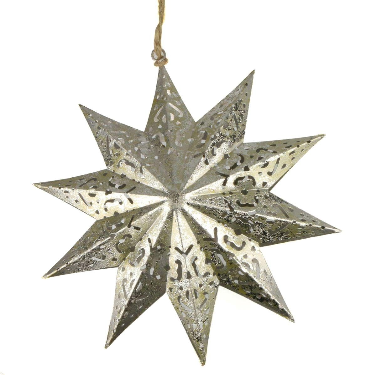Christbaumschmuck 440s 3D Stern aus Blech ca. 20cm D