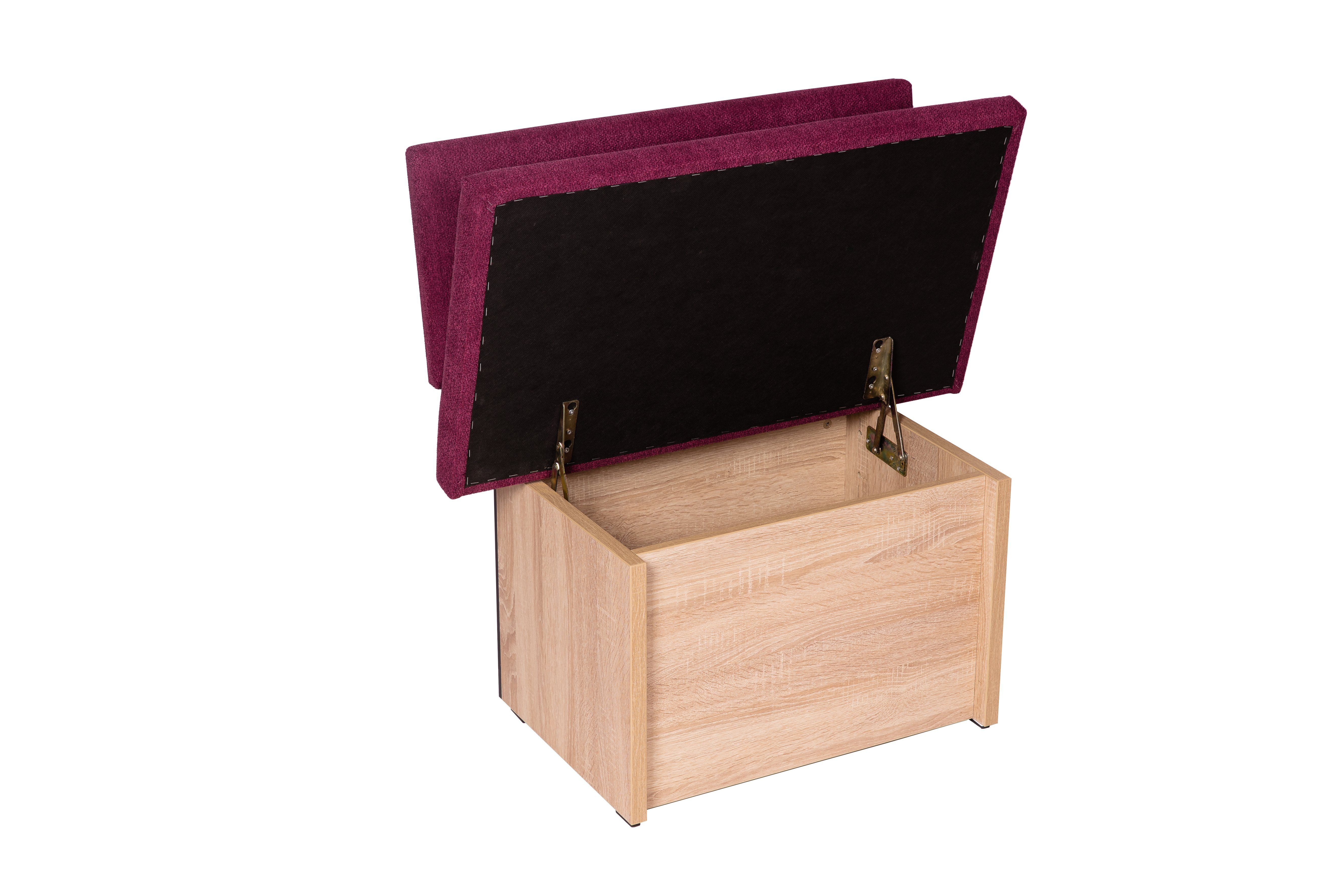 kundler home Eckbankgruppe Sitzbank mit Truhe, Eckbank, L142 R182cm tauschbar, Tisch Set 4-tlg., bestehend aus 2 Sitzbänken mit Truhe und Lehne, Eckteil, Esstisch