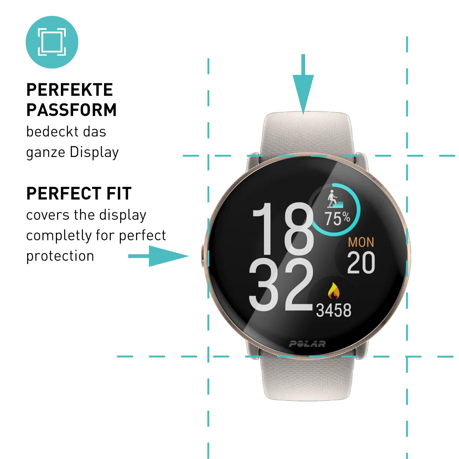 smartect Displayschutzfolie TPU Schutzfolie Klar für Polar Ignite 3, Set, 3 Stück, Panzerfolie Bildschirm Displayfolie