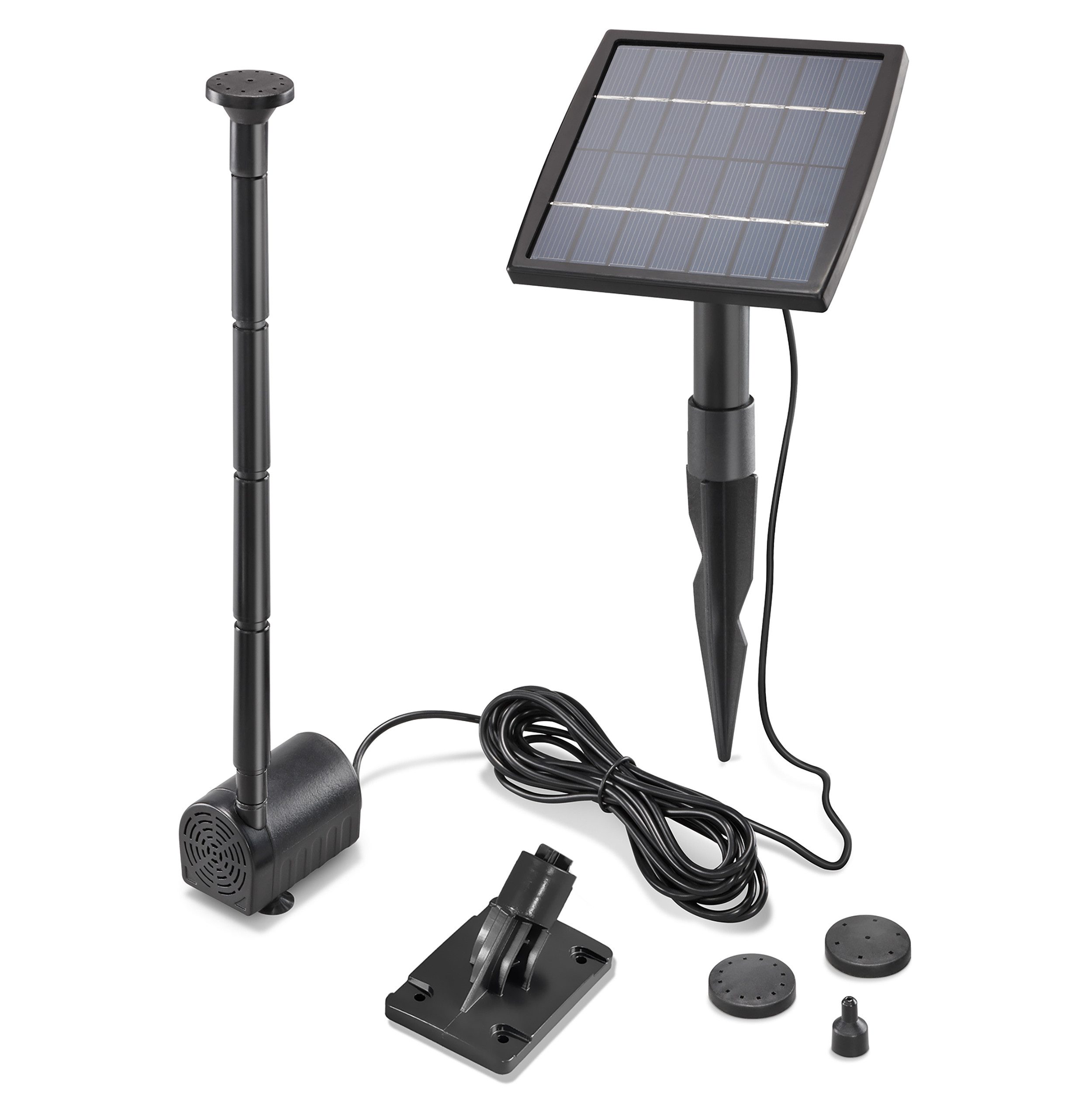 esotec Solarpumpe 1,5/140 Teichpumpen-Set 140l/h, 1,5Wp Solarmodul, Sprinklersatz 101905 (Komplettset)