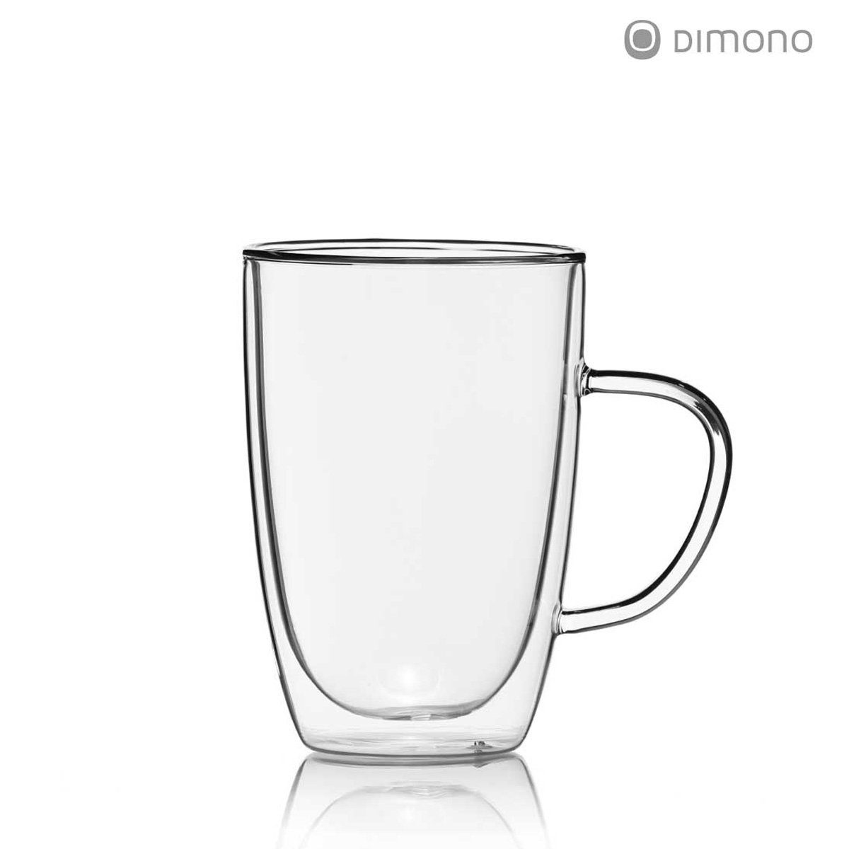 Dimono Tasse Dimono Doppelwandglas 300 ml – Trinkglas mit Griff aus Borosilikatglas, 1-tlg., Borosilikatglas, Wasser- Longdrink- & Cocktailgläser