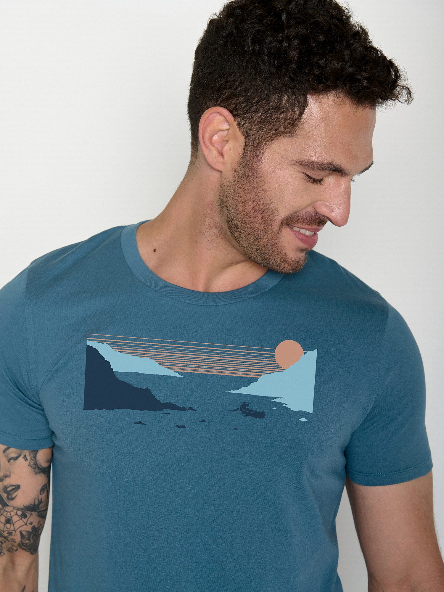 GreenBomb T-Shirt Guide Canoe Fjord (1-tlg., 1) klassischer Schnitt, tailliert, Rundhalsausschnitt, Bio-Baumwolle