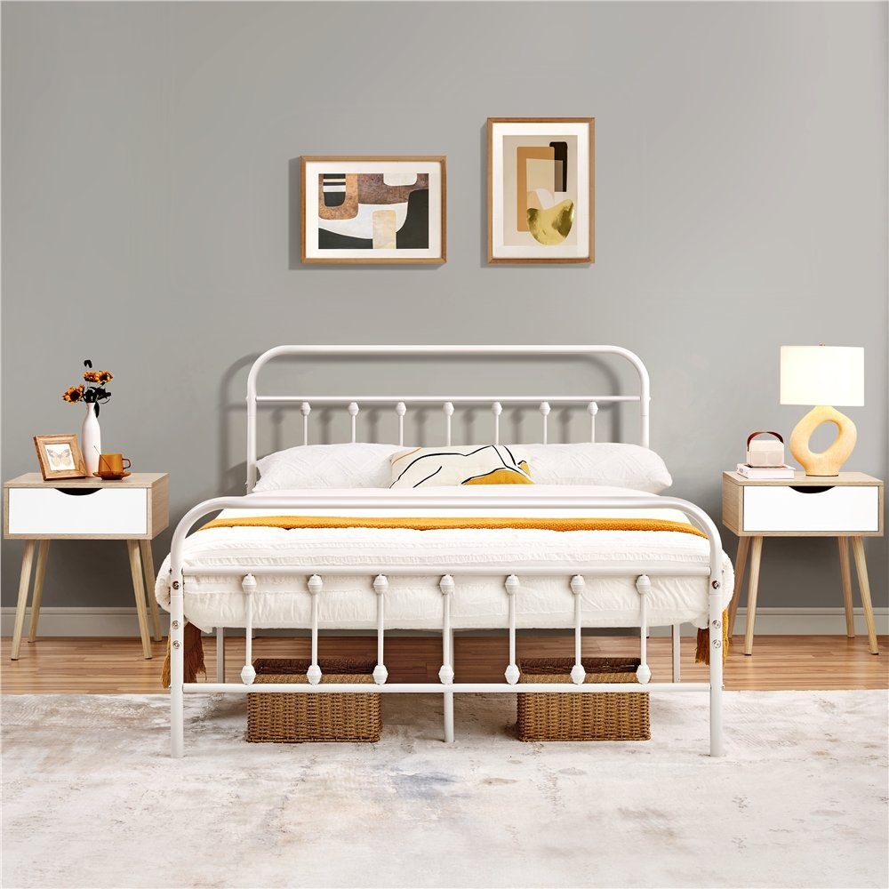 Yaheetech Nachttisch, 2 Stück Nachtkommode mit 1 Schublade Holz