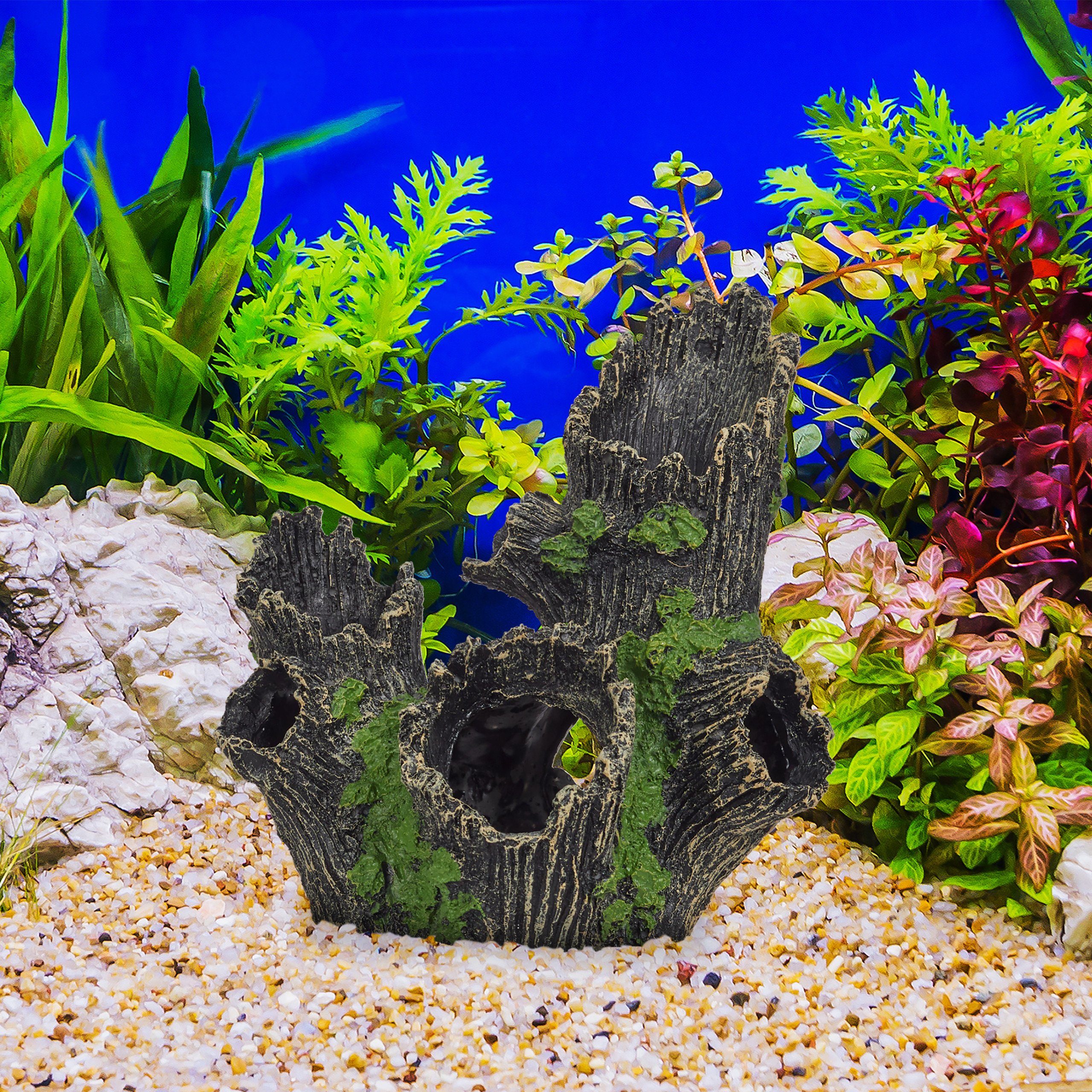 relaxdays Aquariendeko Aquarium Deko Baumstamm