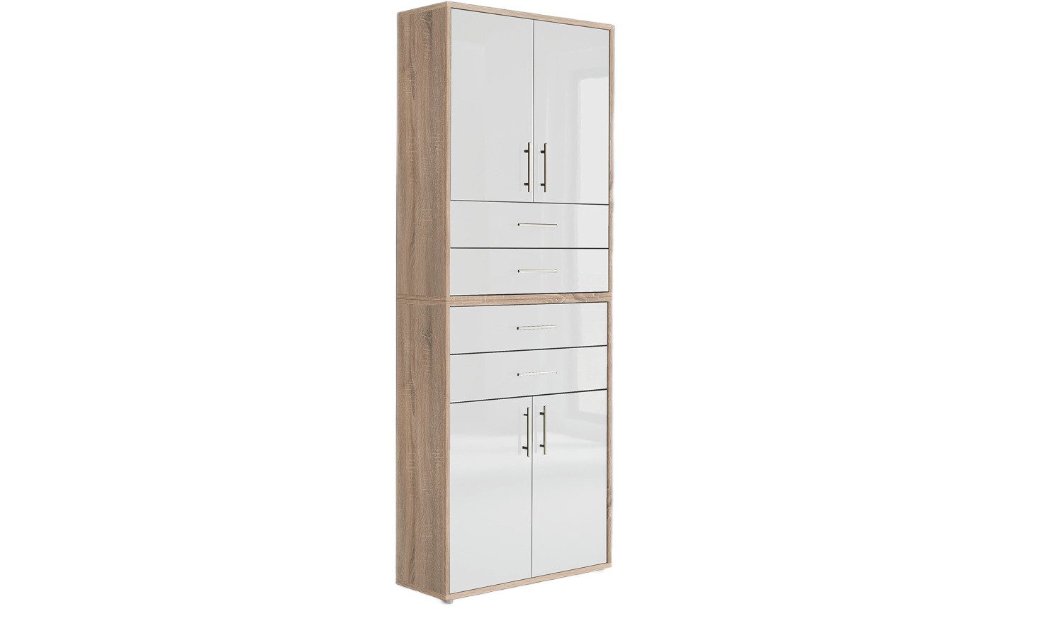 BMG Möbel Aktenschrank Office Edition (Set 18, Büroschrank mit Metallgriffen, 2x Schubkastenschrank) 4 Schubladen, 4 Türen, Made in Germany