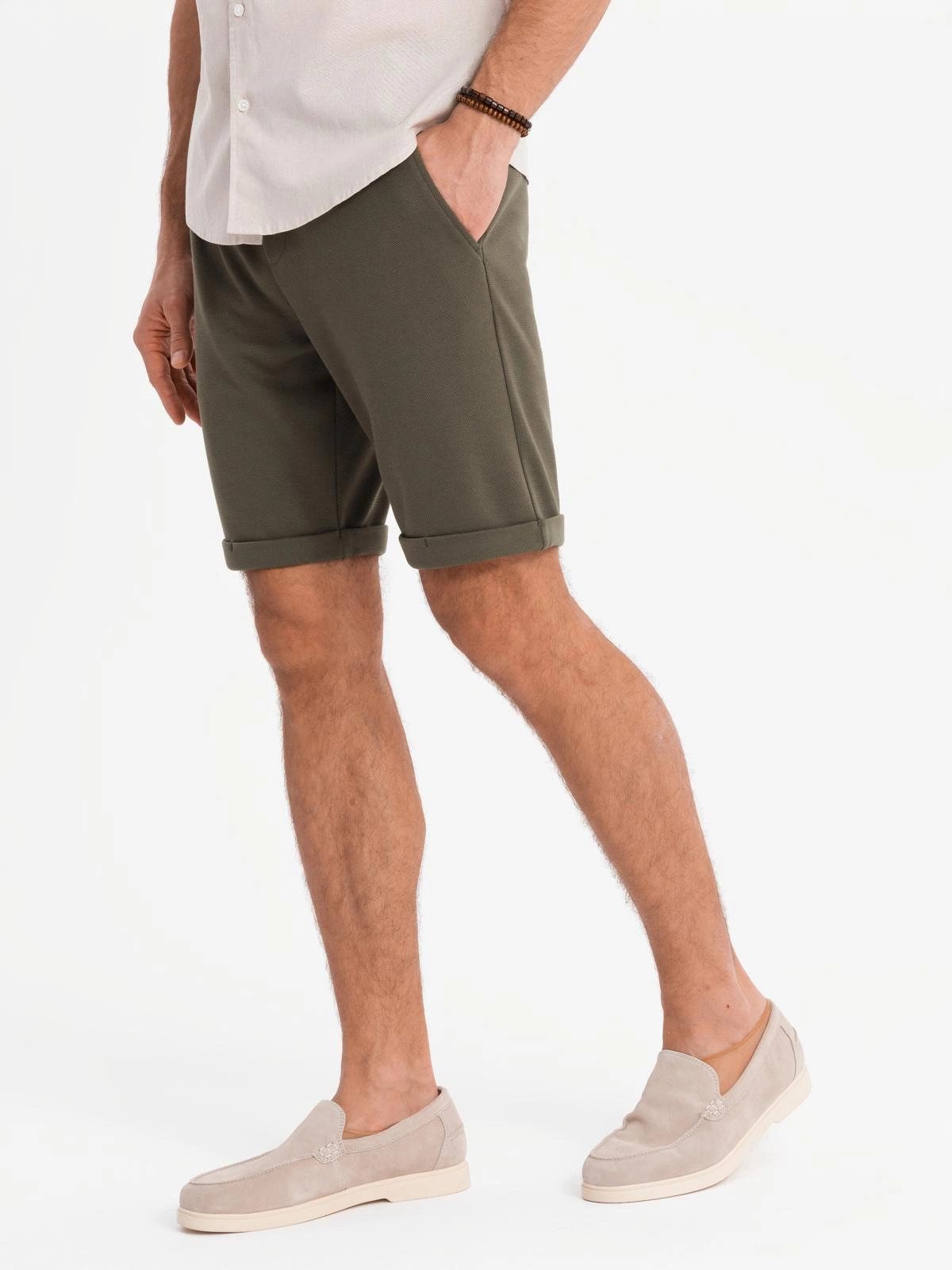 OMBRE Sweatshorts Gestrickte Shorts für Herren mit hochgekrempelten Beinen