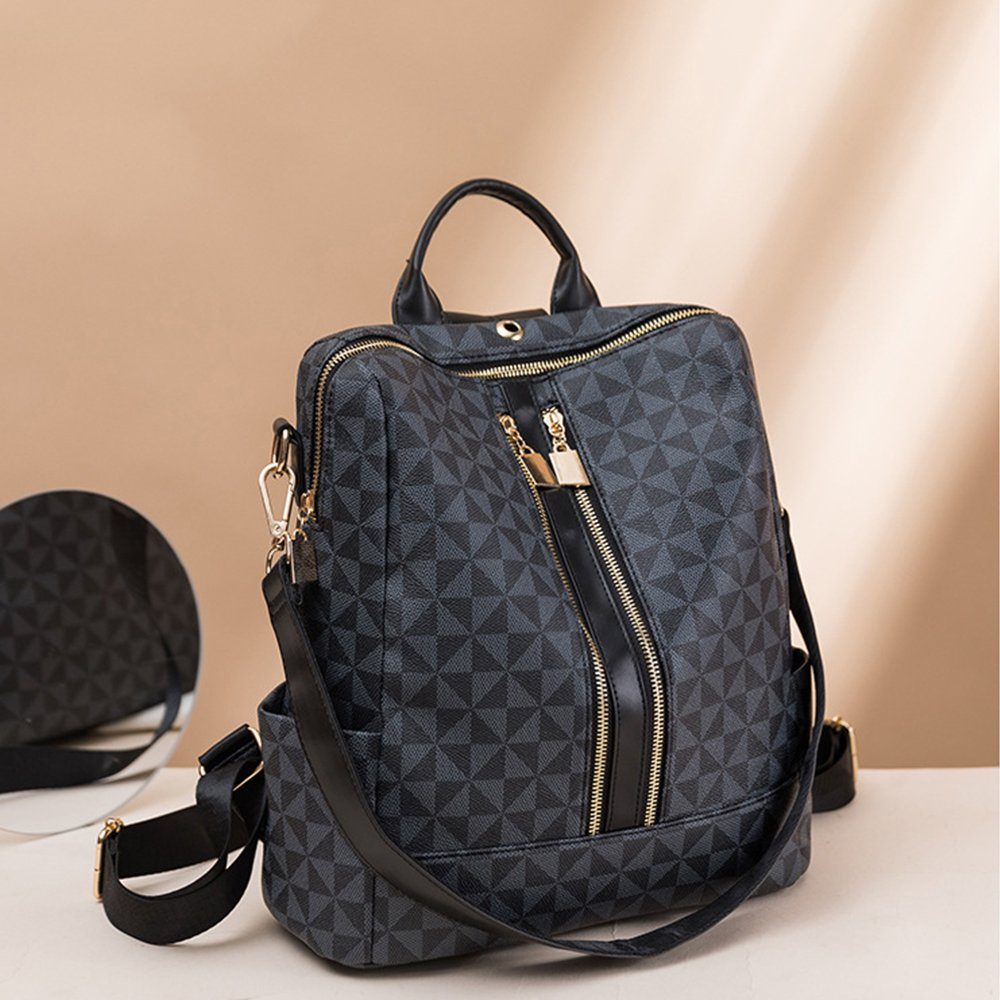 REDOM Rucksack Handtasche Freizeitrucksack Umhängetasche (32x32x14 cm Lederrucksäcke mit 20x11 cm Handtasche Kunstleder, 2-tlg., Schultertasche, Schule Rucksack, Notebook Laptop Tasche, Vintage), für Damen Freizeit Arbeit Business Reisen
