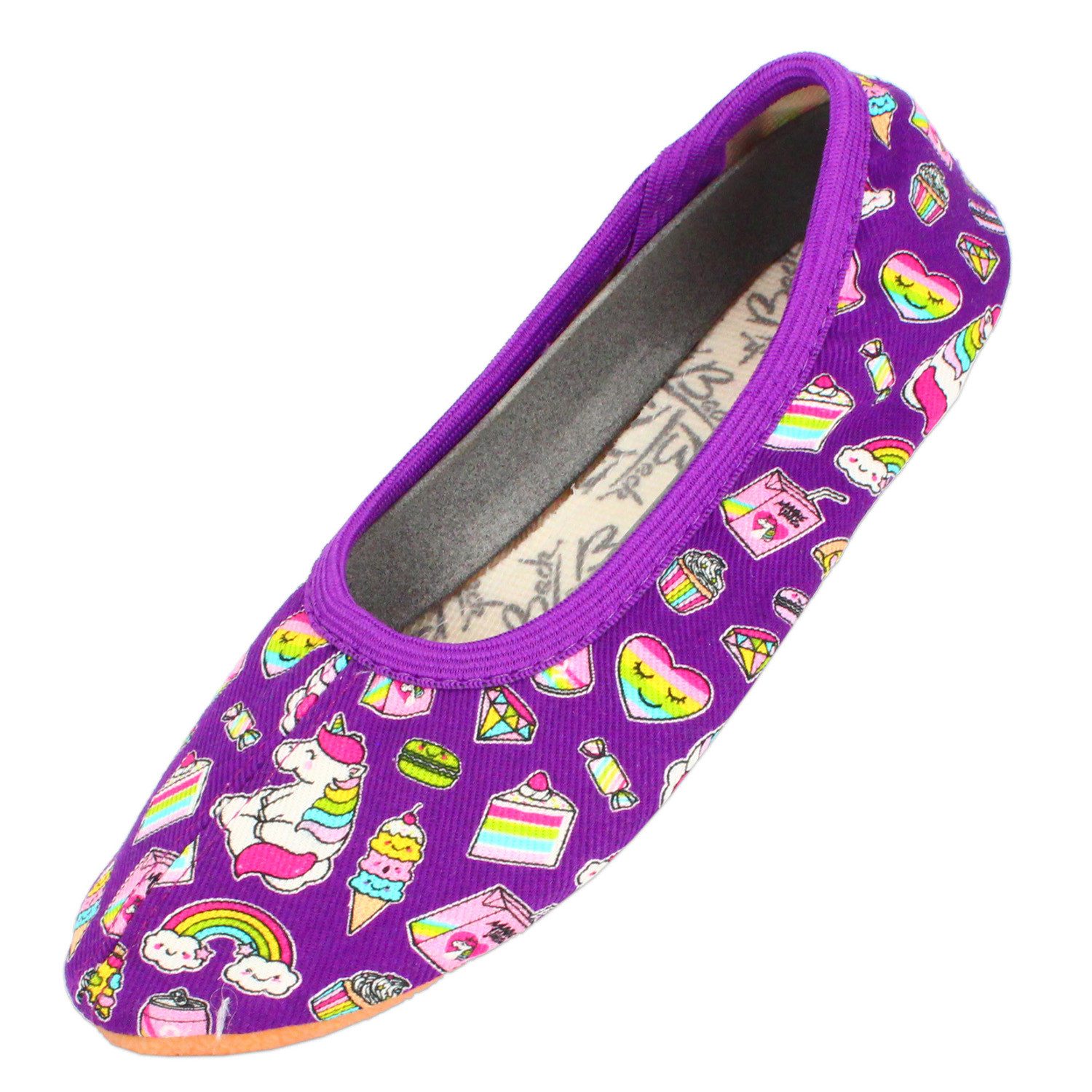 Beck Schläppchen Candy Gymnastikschuh (atmungsaktive Baumwolle) rutschfeste Laufsohle