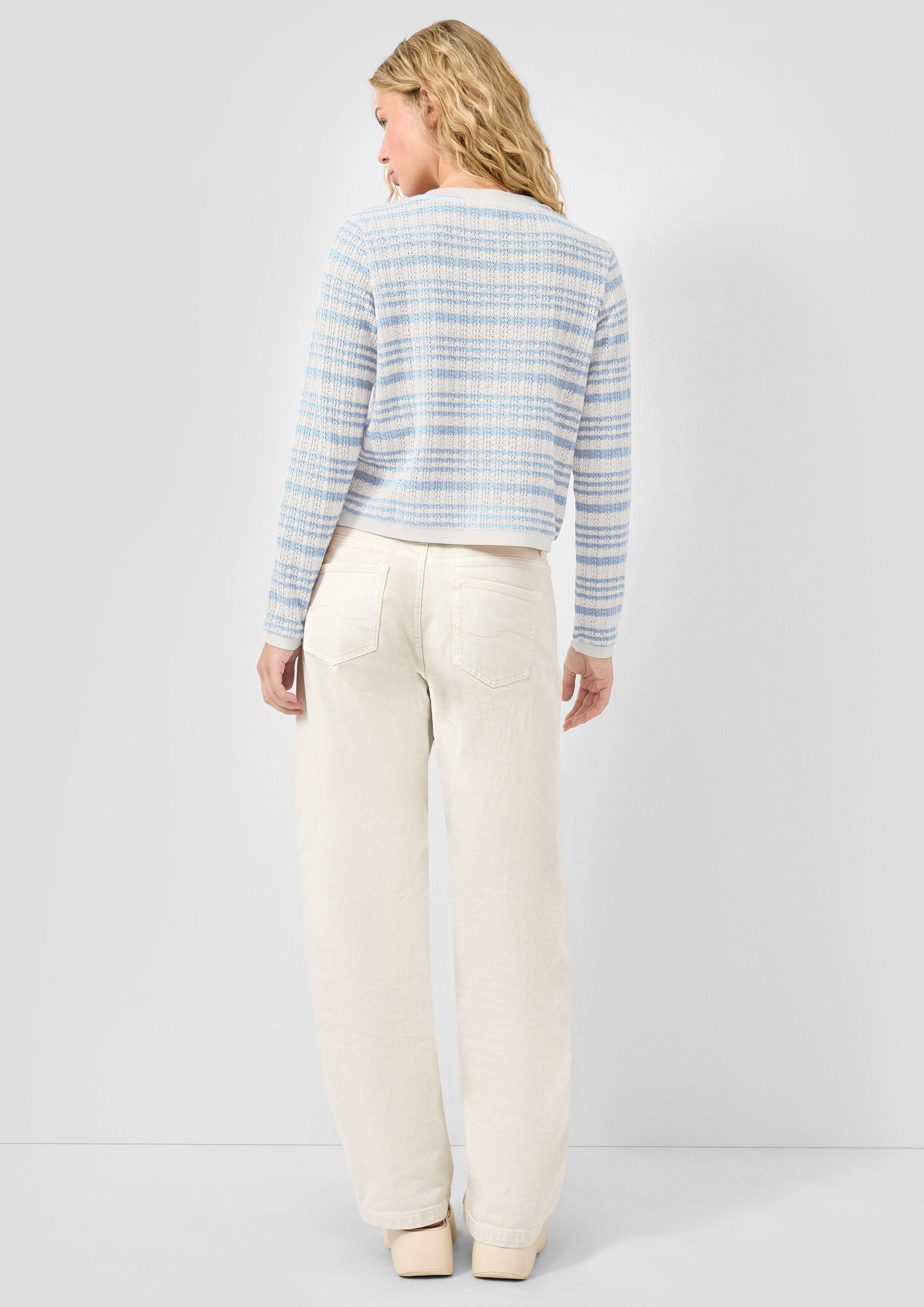 QS Langarmshirt T-Shirt Longsleeve mit Ajourmuster