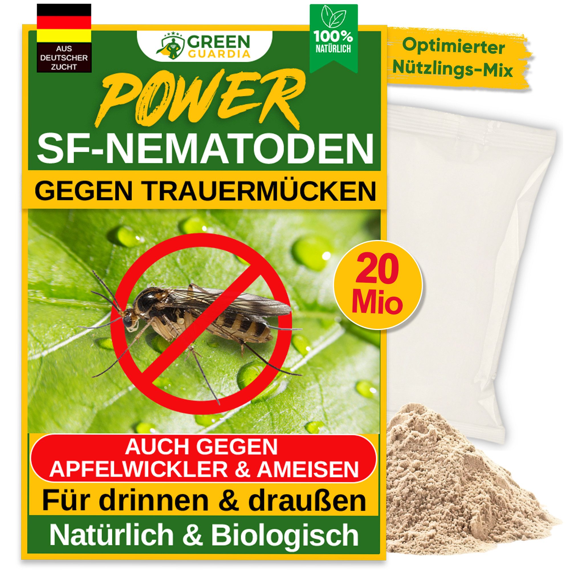 Insektenvernichter SF-Nematoden gegen Trauermücken - 100% natürlich und chemiefrei
