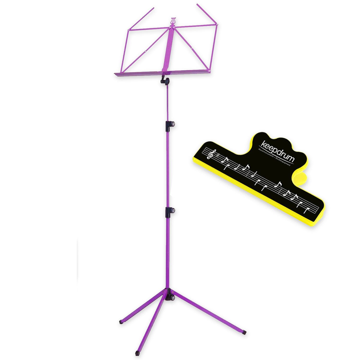 König & Meyer Notenpult K-M Notenständer 100-1 Flieder mit Notenklammer, (1-tlg., Notenständer), Vorteils-Set mit Notenklammer