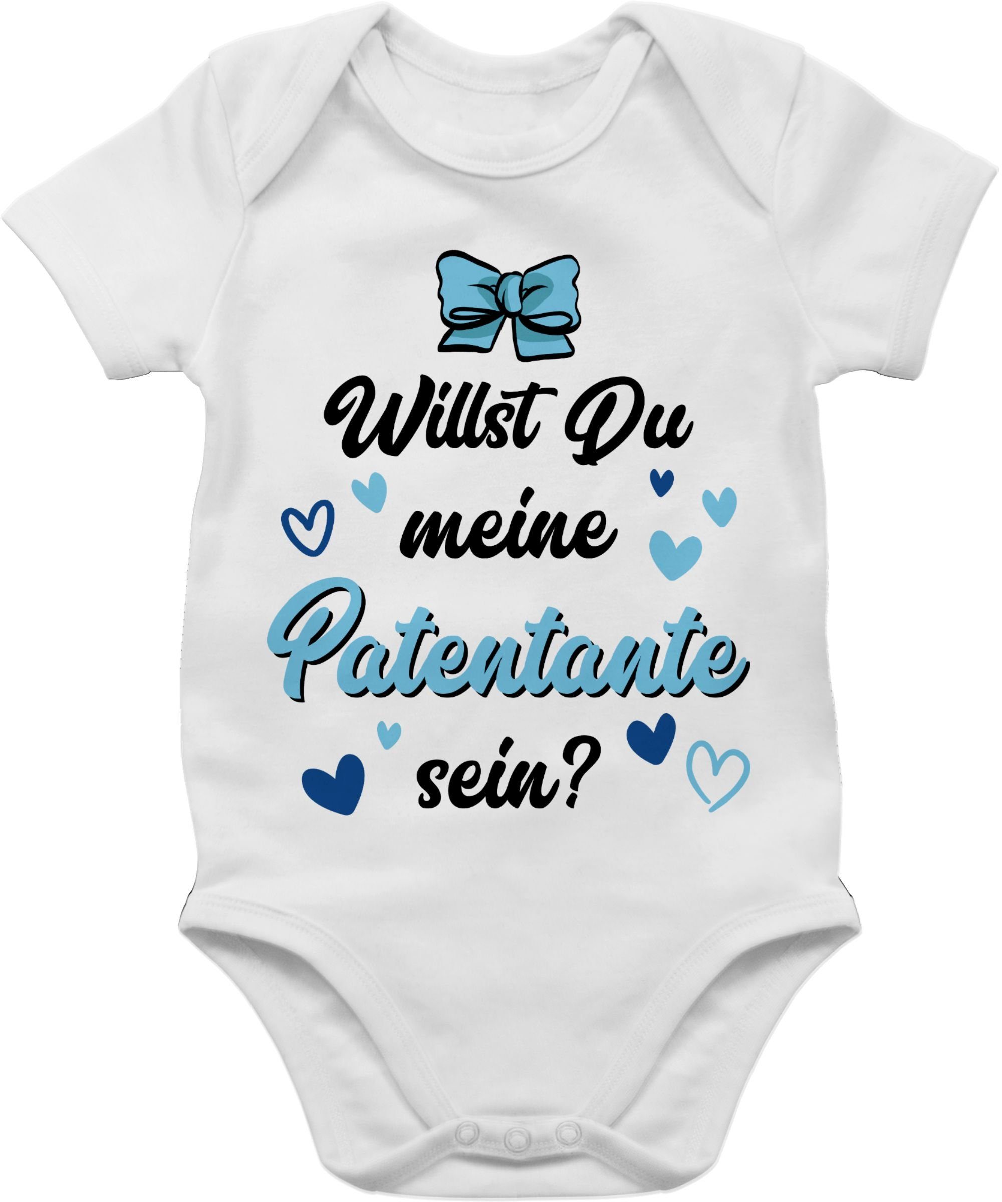 Shirtracer Shirtbody Willst du meine Patentante sein schwarz blau Patentante Baby 1 Weiß