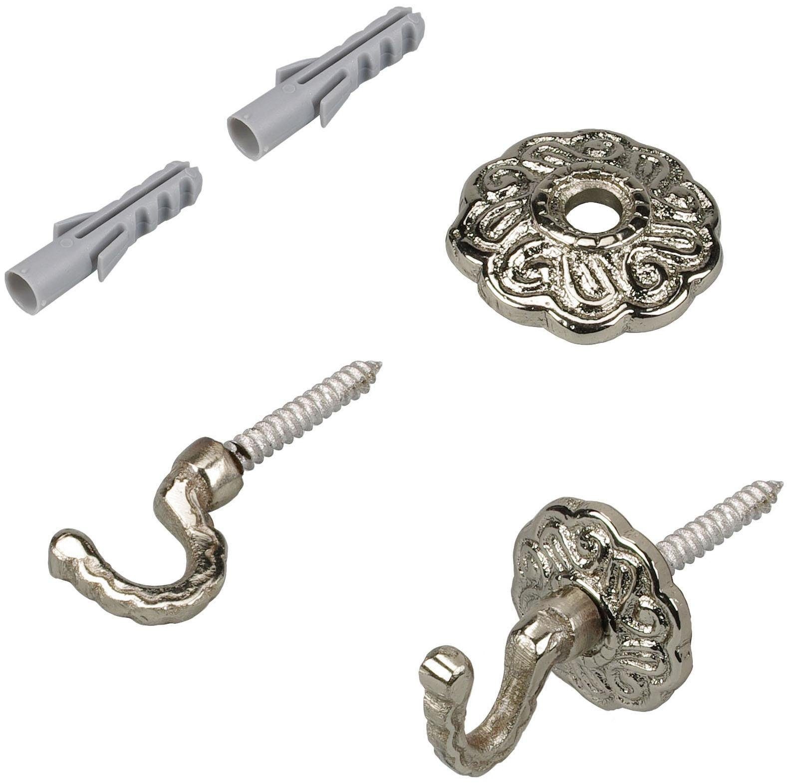 Liedeco (Set, Handtuchhaken Raffhaken, Rosettenhaken, Gardinen, Vorhänge, Zierhaken, für Vorhänge, Zierhaken, 2-St),