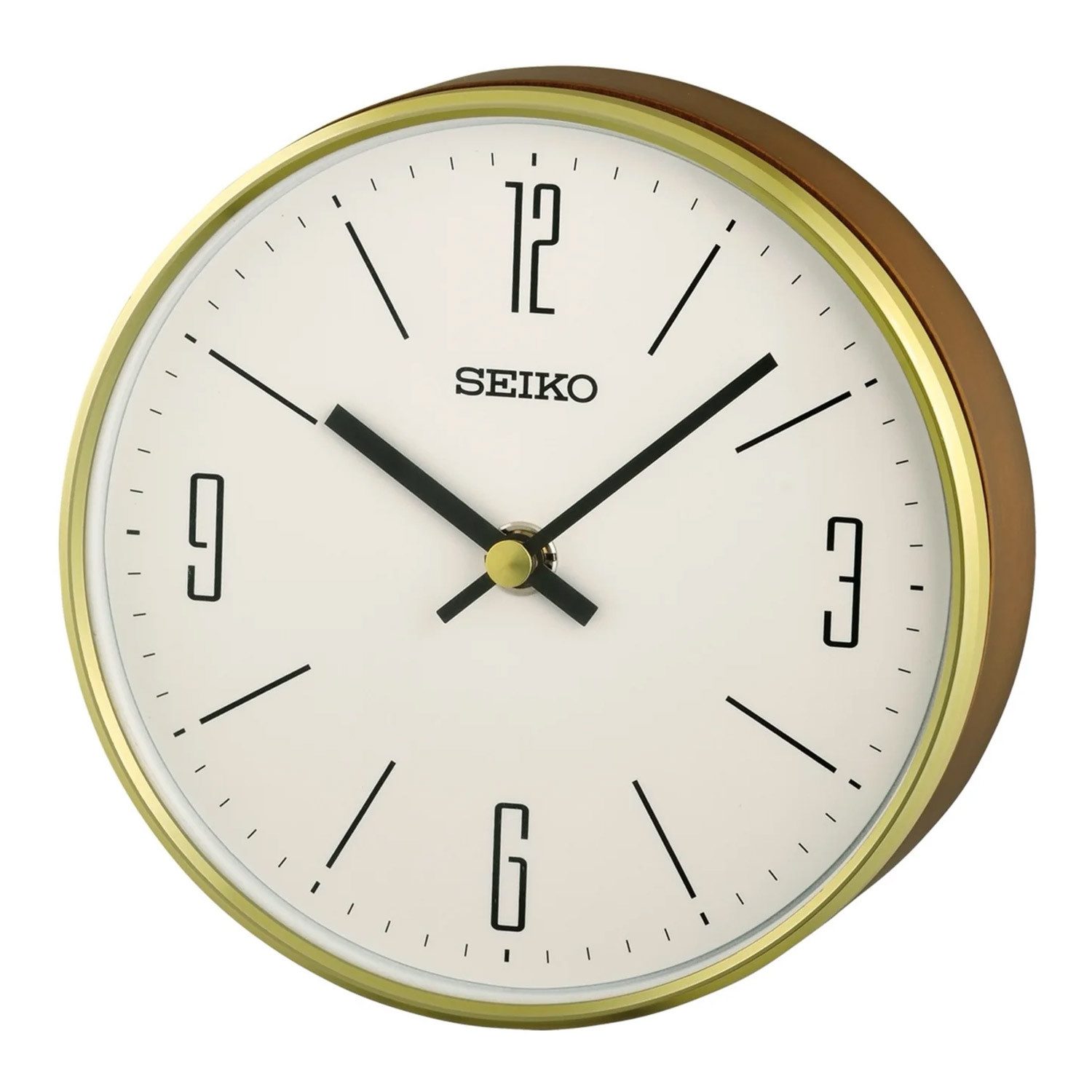 Seiko Tischuhr QXG158G Holz/Goldfarben