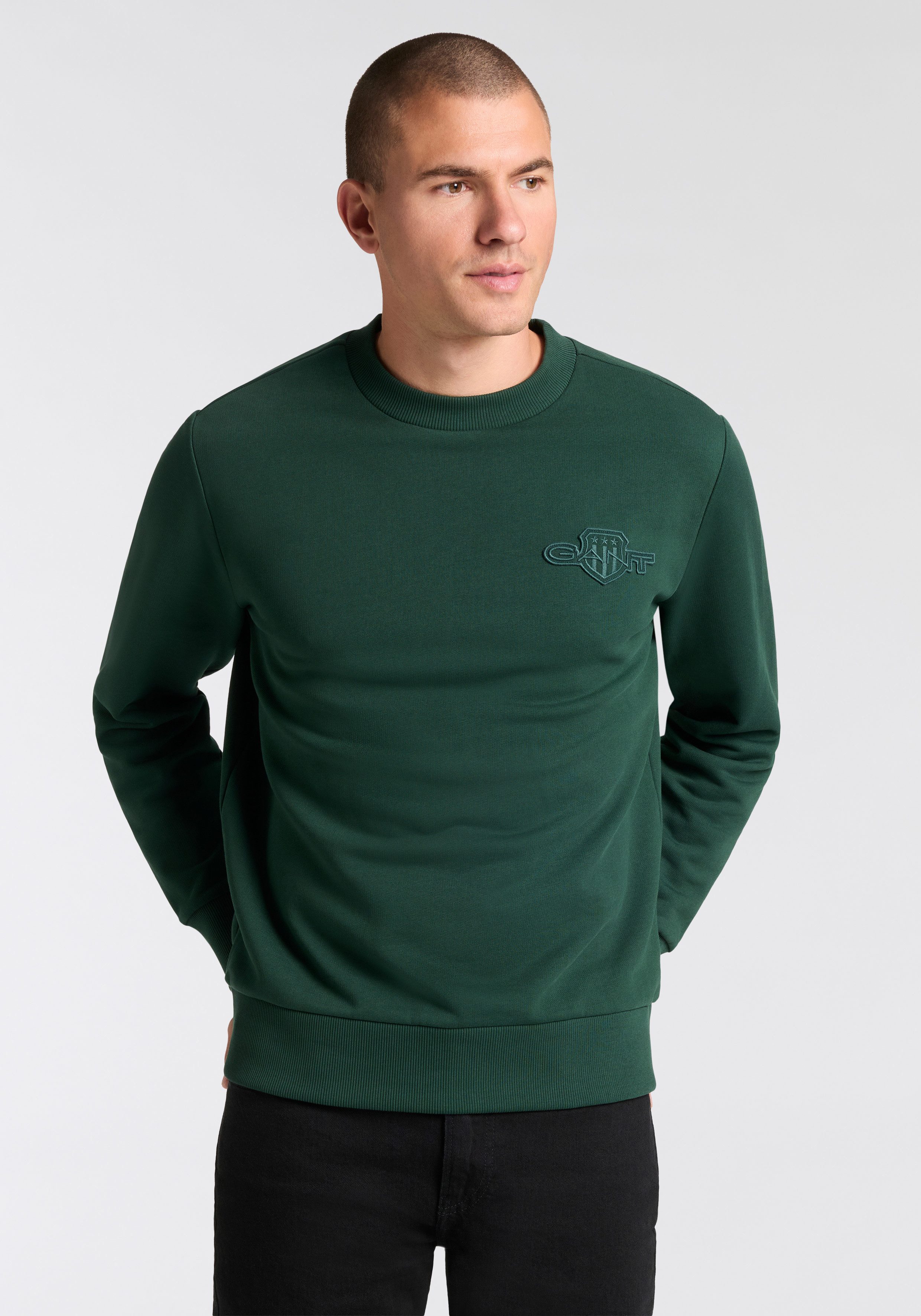Gant Sweatshirt TONAL SHIELD Rundhals, regular fit, basic günstig online kaufen