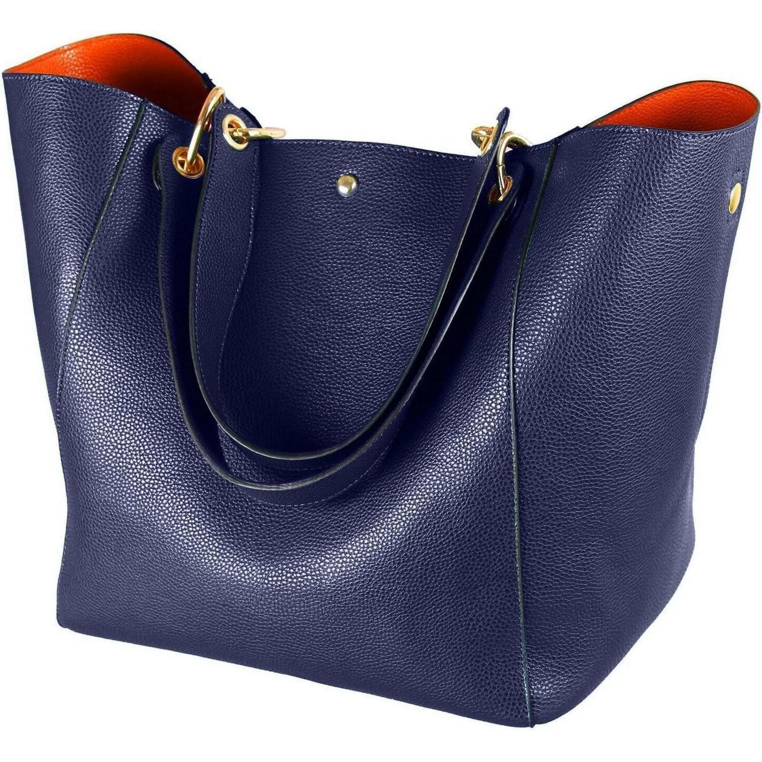 LuxusKollektion Shopper Damen Henkeltasche Leder groß Blau Schultertasche 1 günstig online kaufen